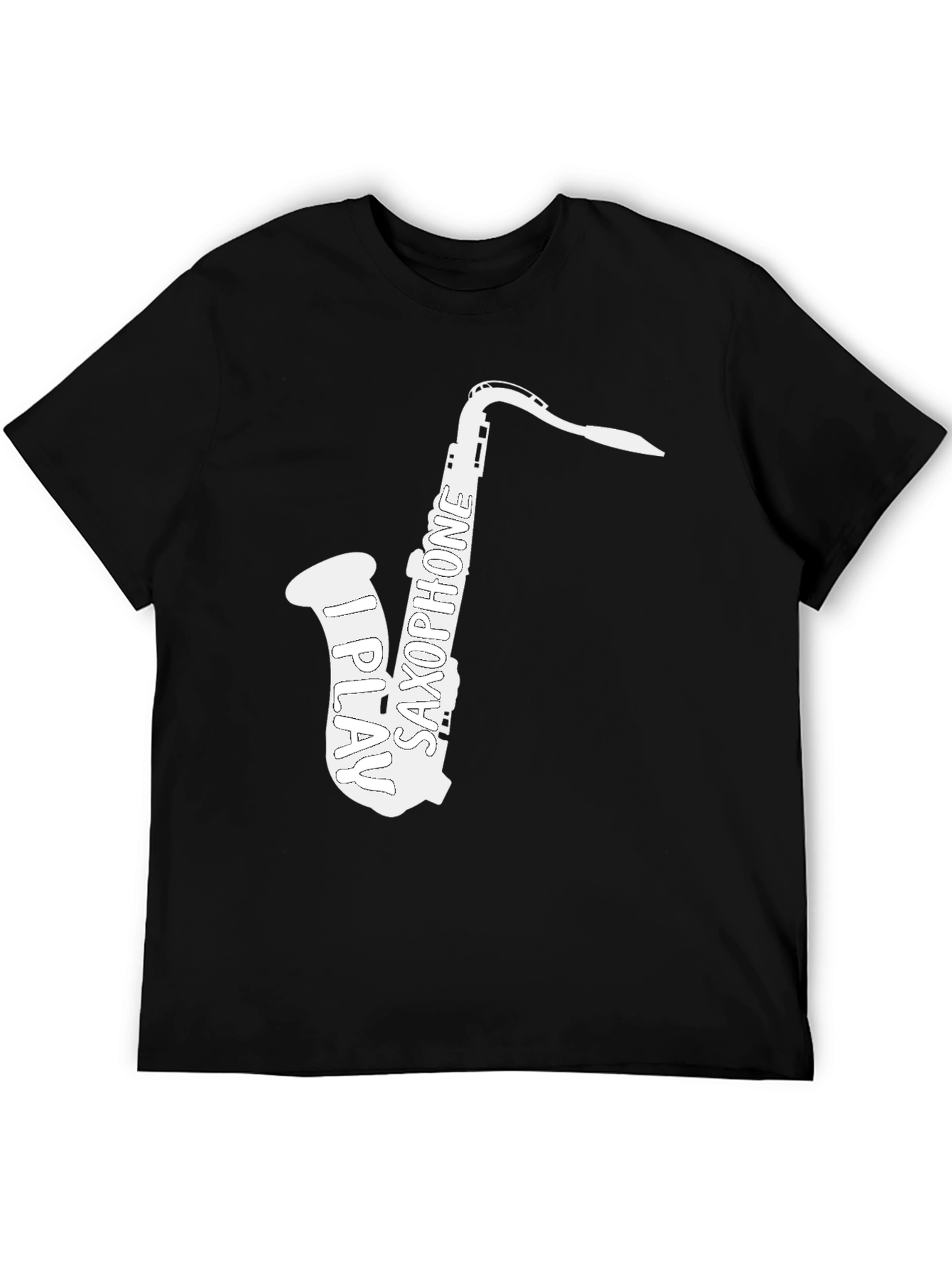 Black I Play Saxophone T-Shirt - Musician Tee view 5