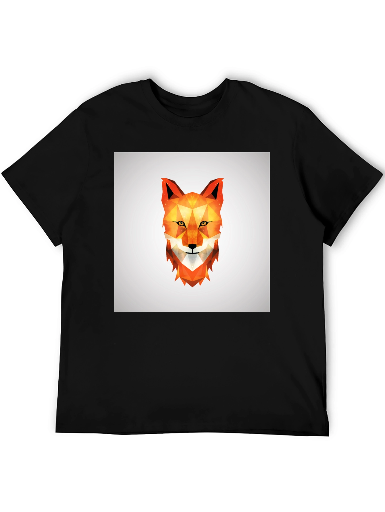Black Geometric Fox Tee - Modern Graphic Print view 5