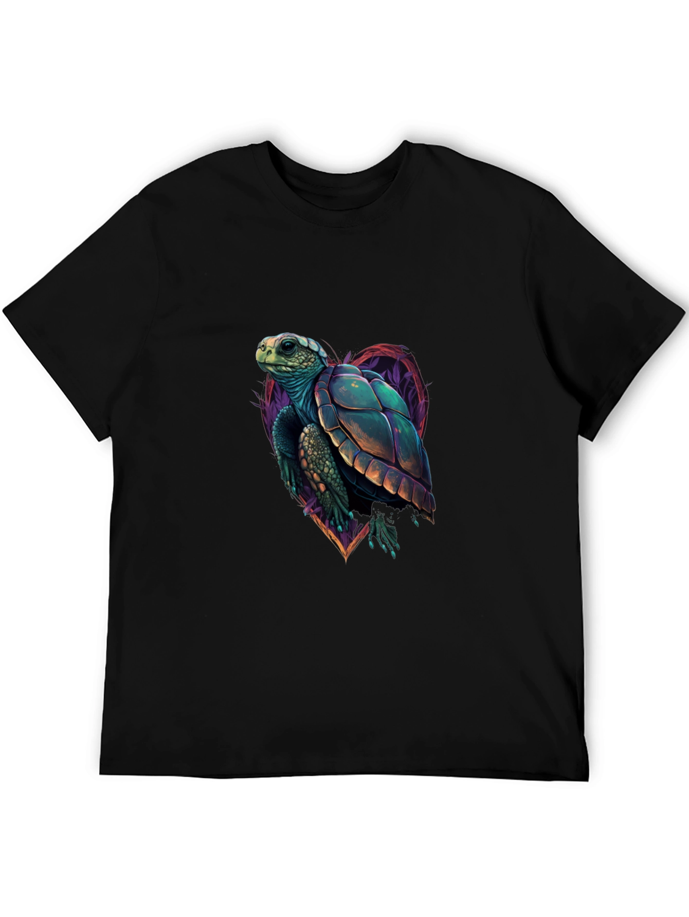 Black Sea Turtle Graphic Tee - Heart Turtle view 5