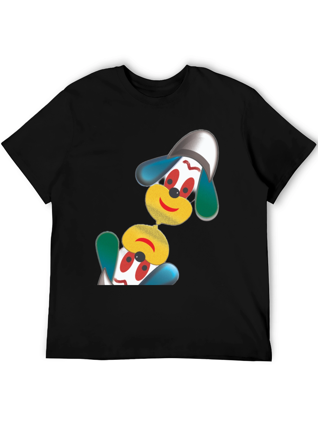Black Fun Cartoon Character Black T-Shirt view 5
