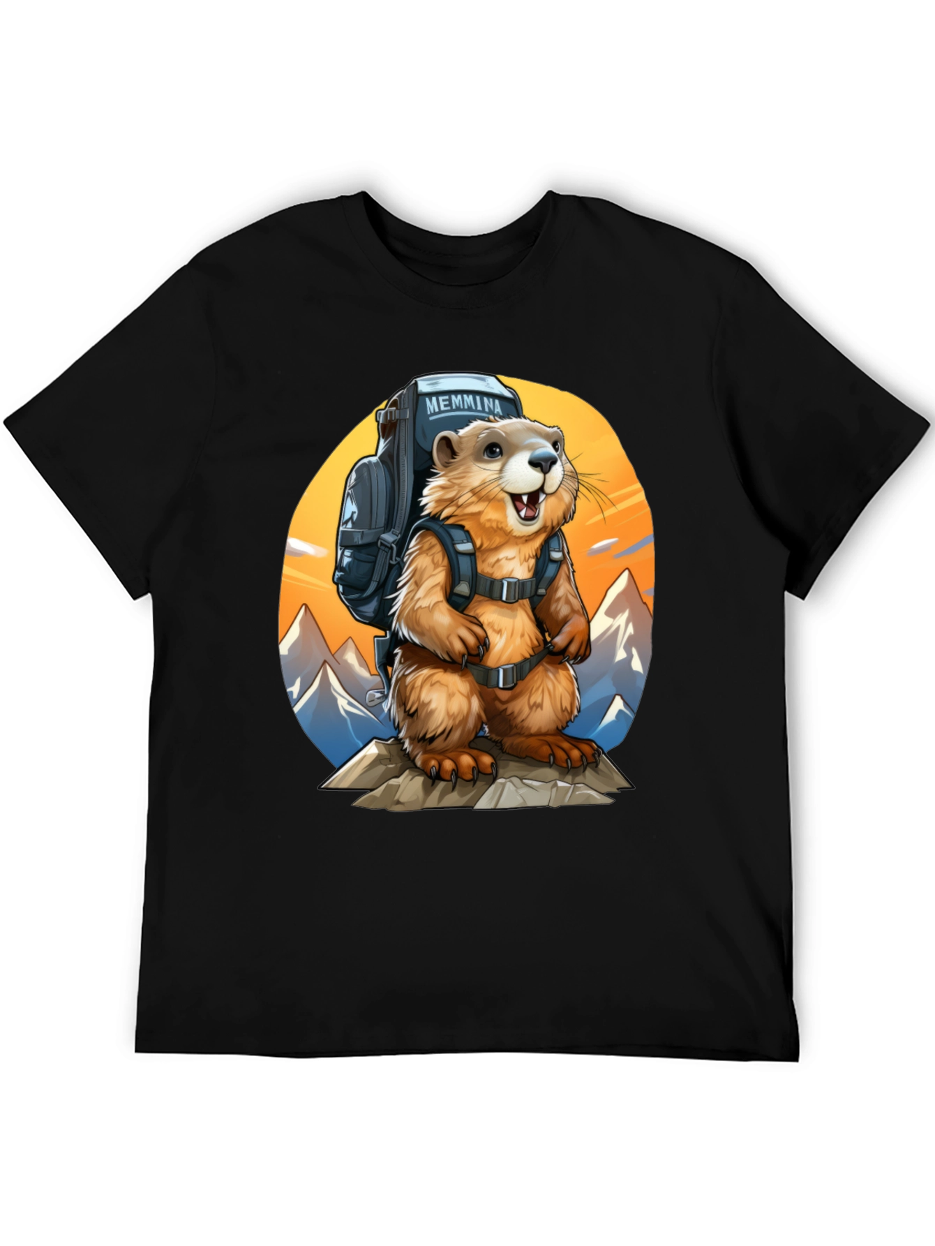Black Hiking Marmot T-Shirt - Adventure Ready view 5