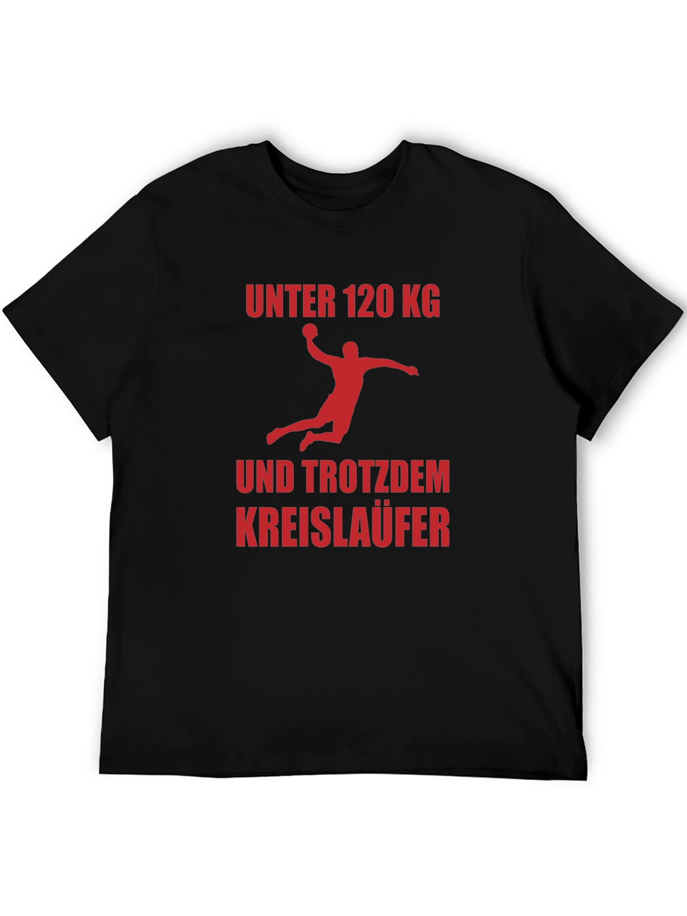 Black Handball Player Under 120 KG T-Shirt view 5