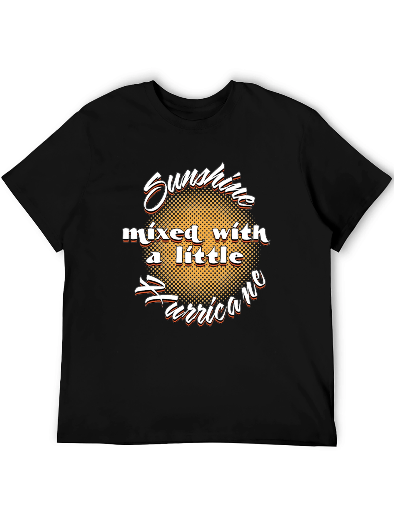 Black Sunshine Hurricane Graphic T-Shirt - Black Cotton Tee view 5