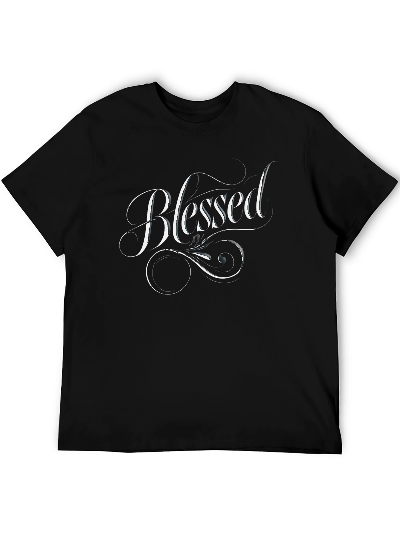 Black Blessed Graphic Tee - Stylish Men's Black T-Shirt view 5