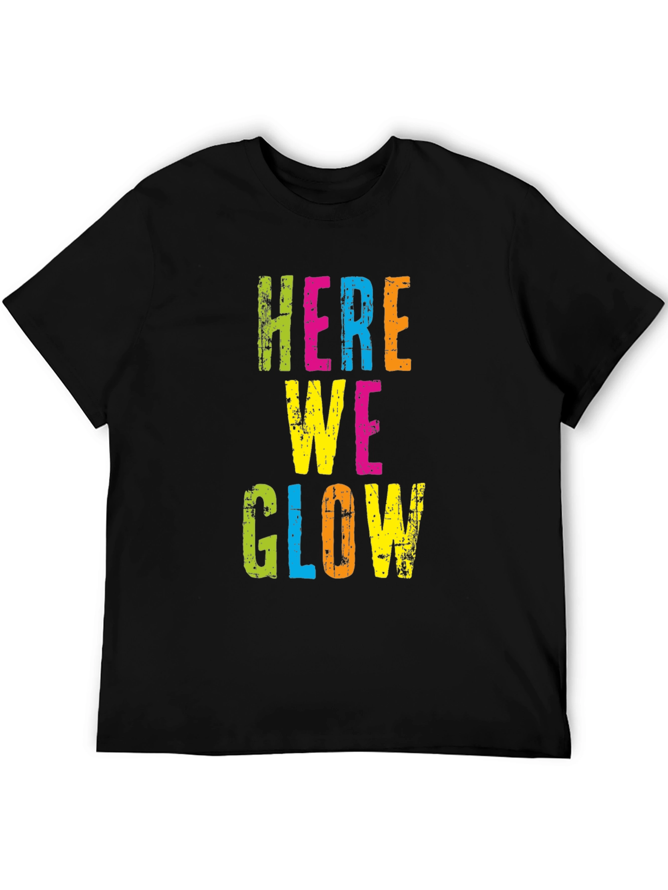 Black Here We Glow Graphic Tee - Party Ready T-Shirt view 5