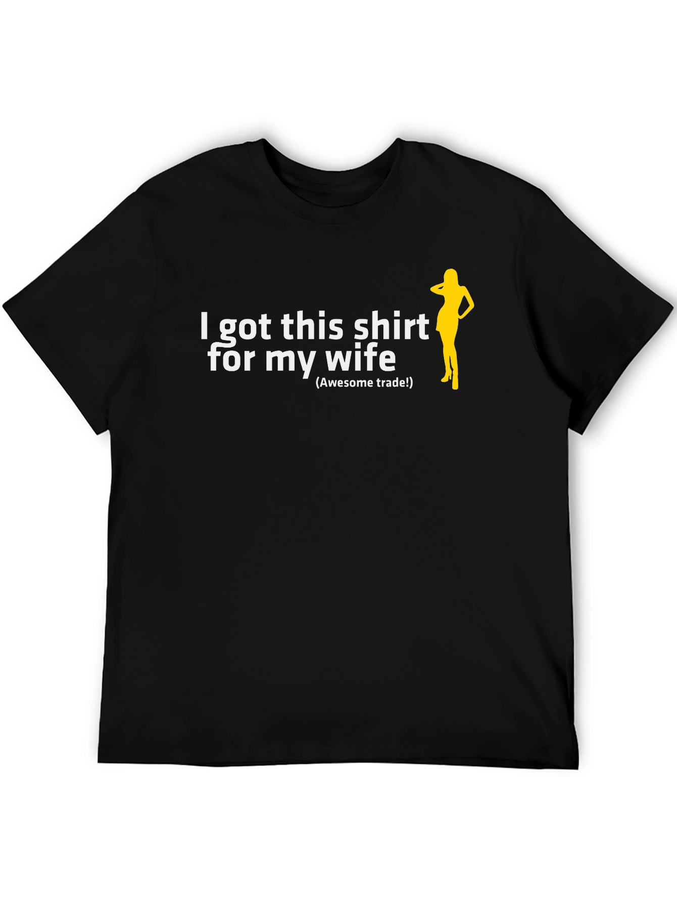 Black Humorous 'I Got This Shirt for My Wife' Graphic Tee view 5