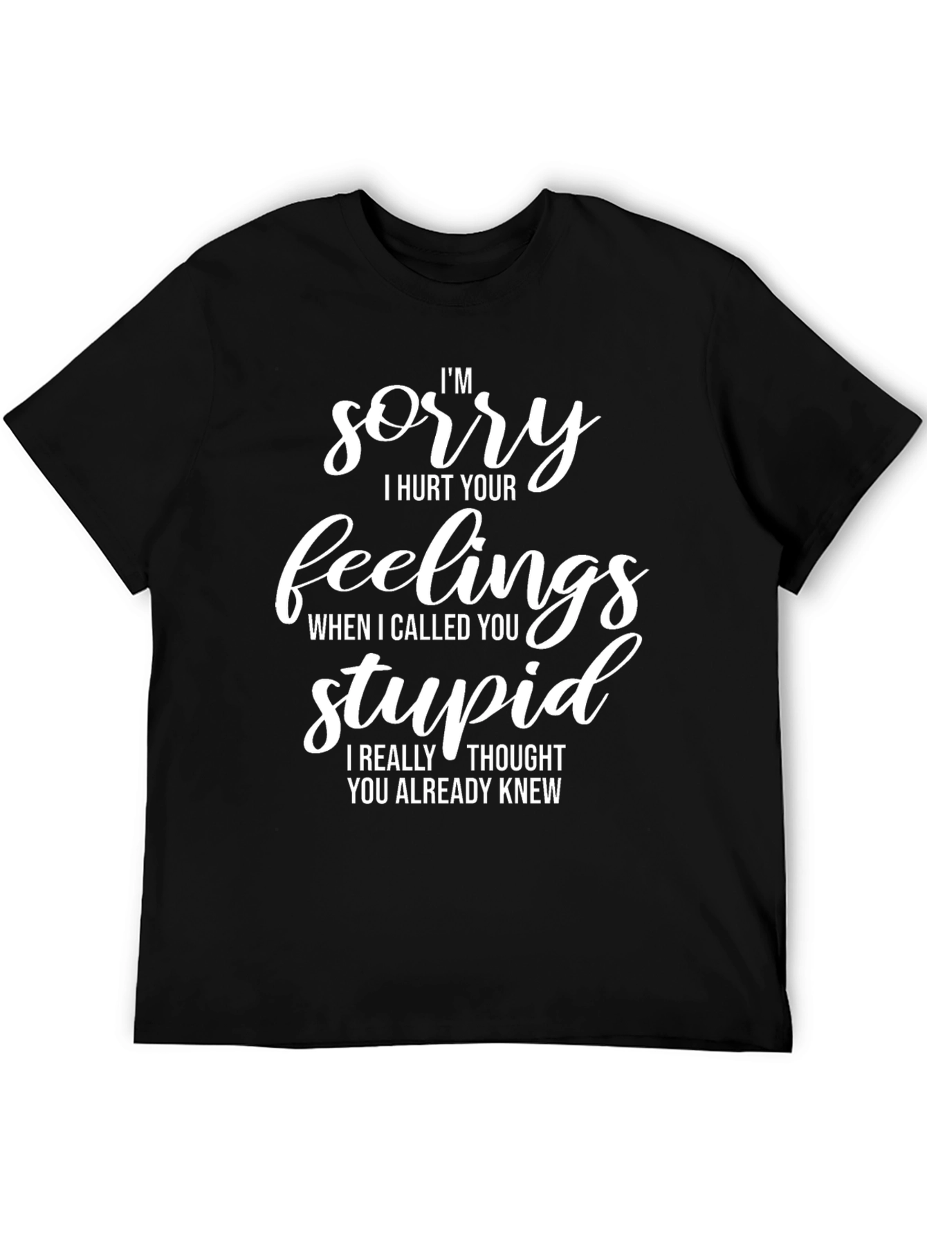 Black Funny Apology Tee - I'm Sorry I Called You Stupid view 5