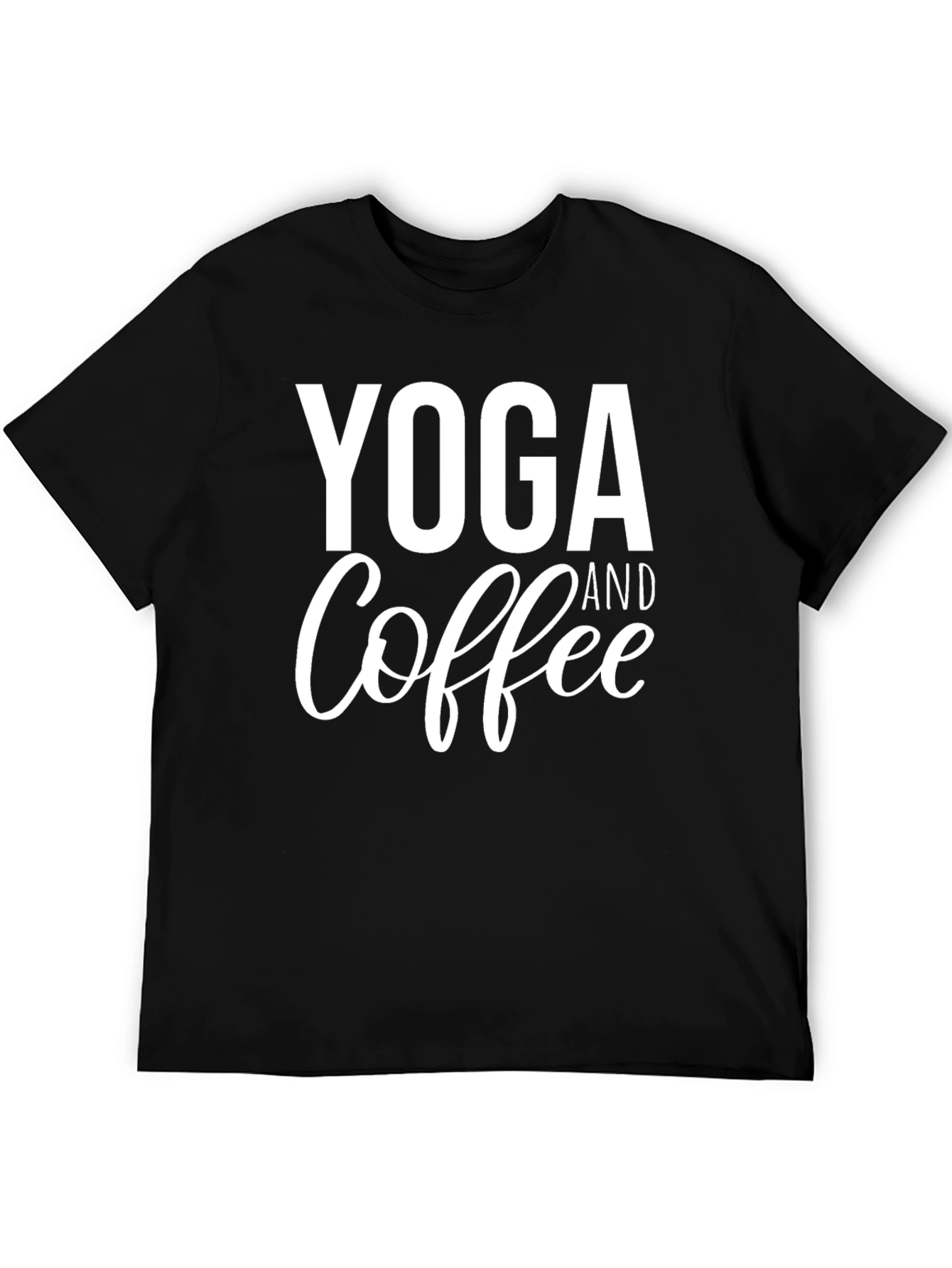 Black Yoga & Coffee T-Shirt - Black Tee view 5