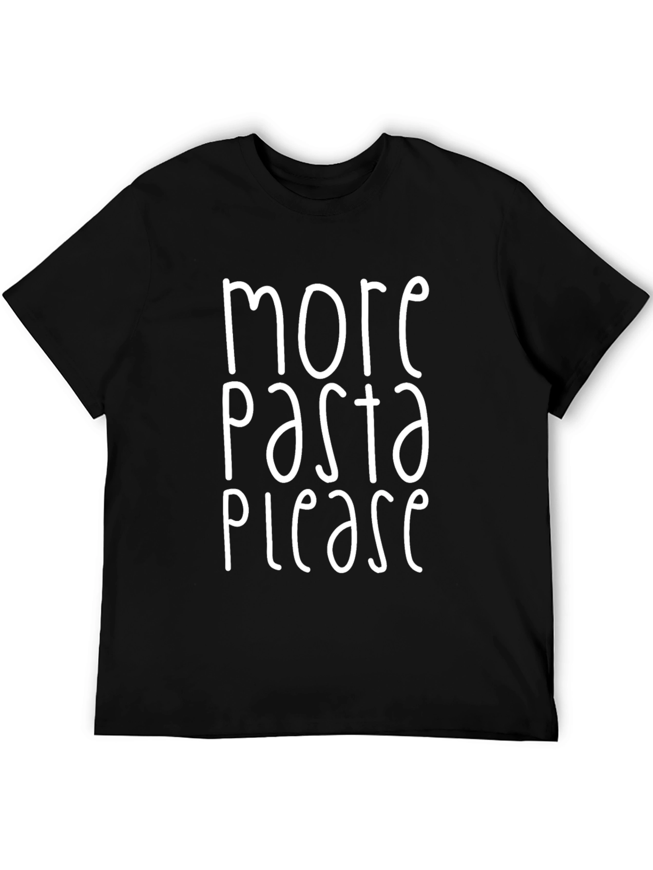 Black More Pasta Please T-Shirt - Funny Foodie Tee view 5