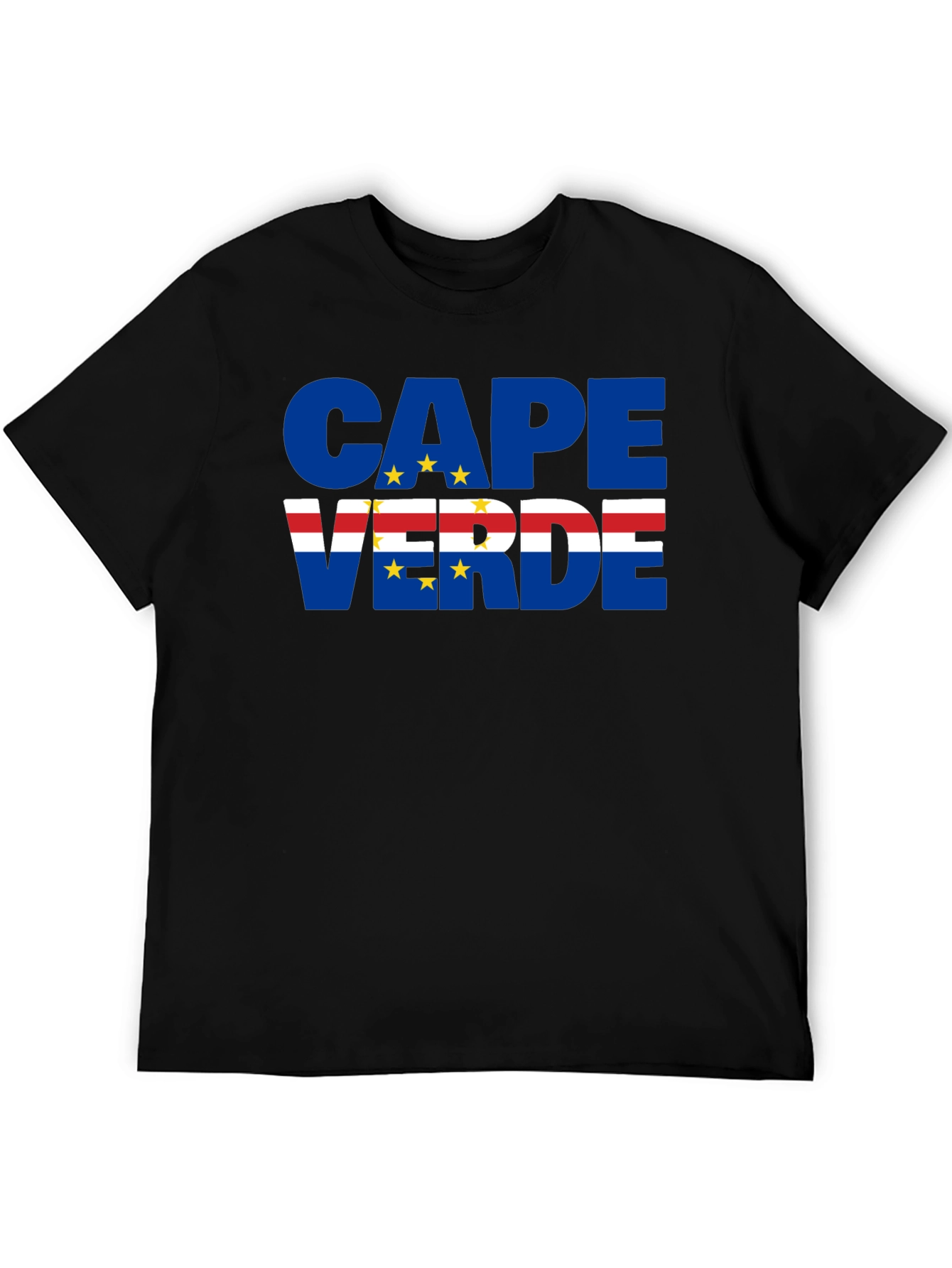 Cape Verde Flag T-Shirt Black - 5