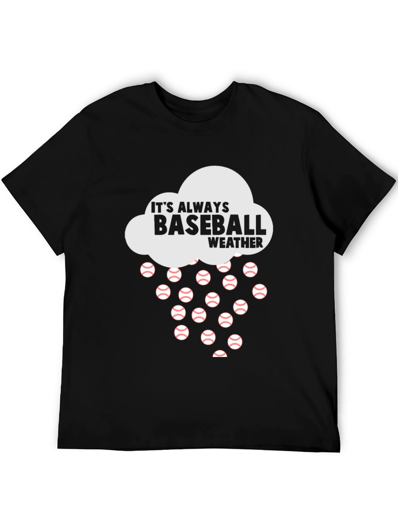Black It's Always Baseball Weather T-Shirt view 5