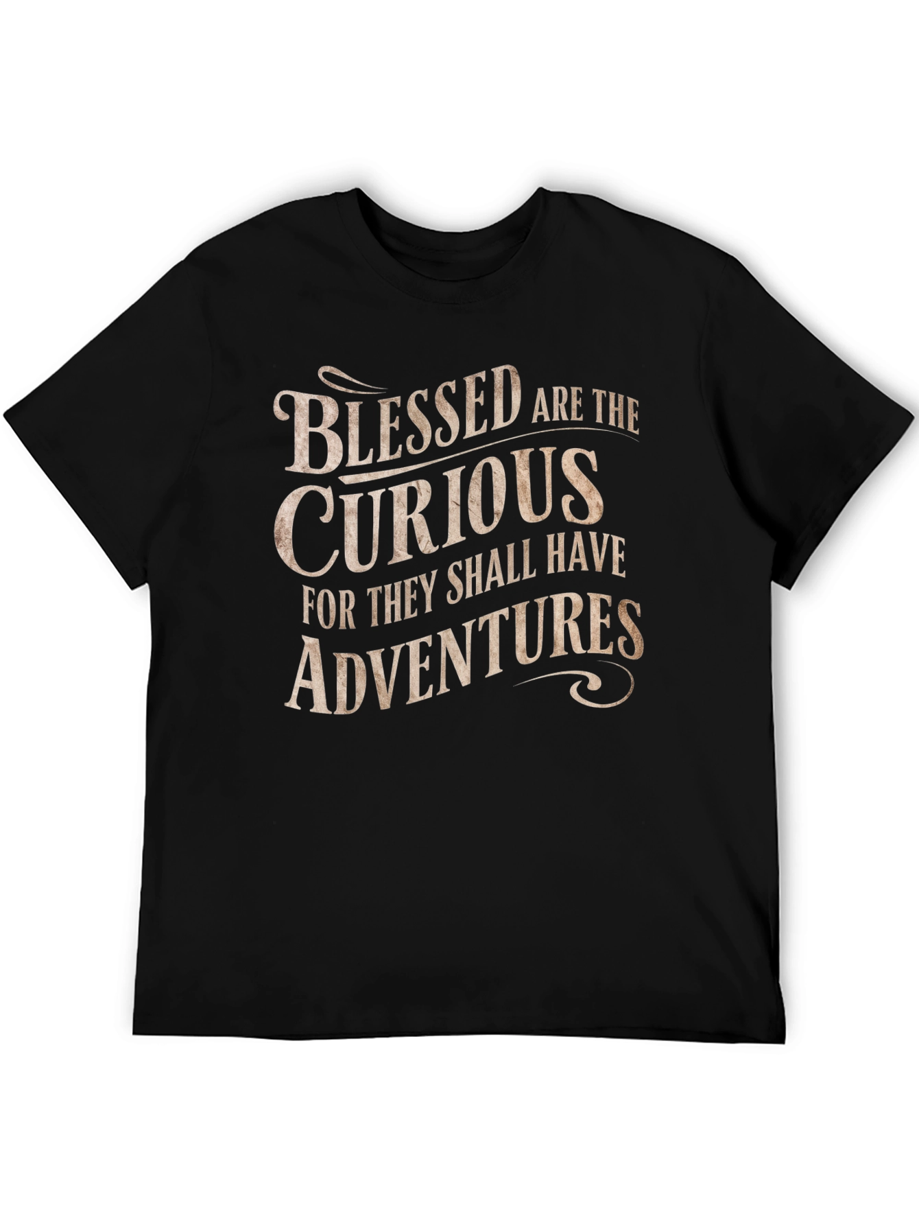 Black Blessed are the Curious T-Shirt - Adventure Seeker view 5
