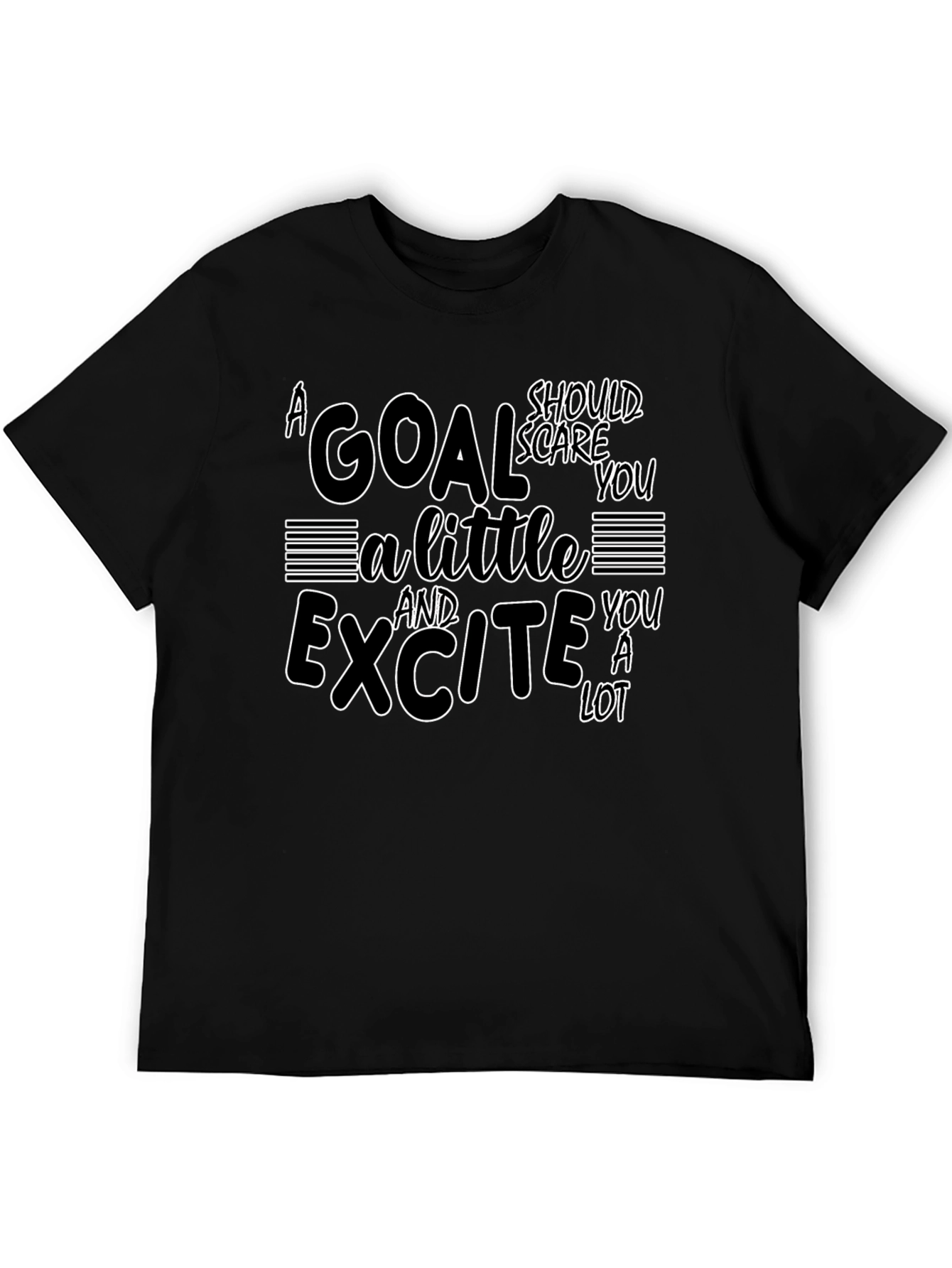 Black Motivational Goal Setting T-Shirt view 5