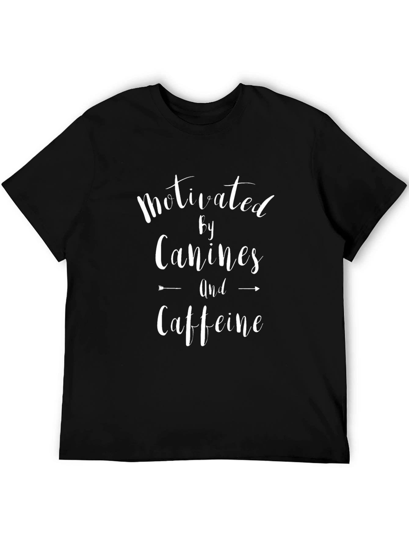 Black Motivated by Canines & Caffeine Black Graphic T-Shirt view 5