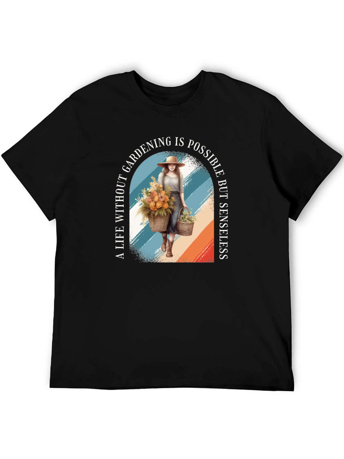 Black Gardening Life T-Shirt view 5