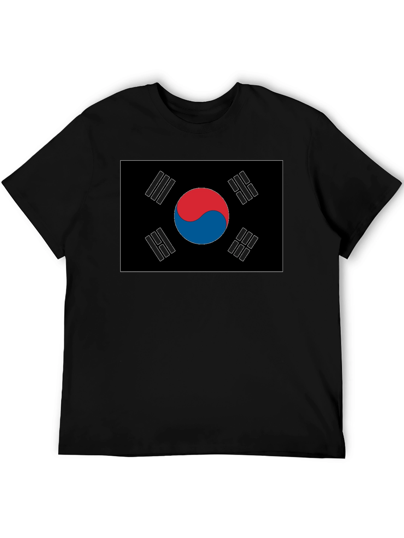 Black South Korea Flag Graphic T-Shirt view 5