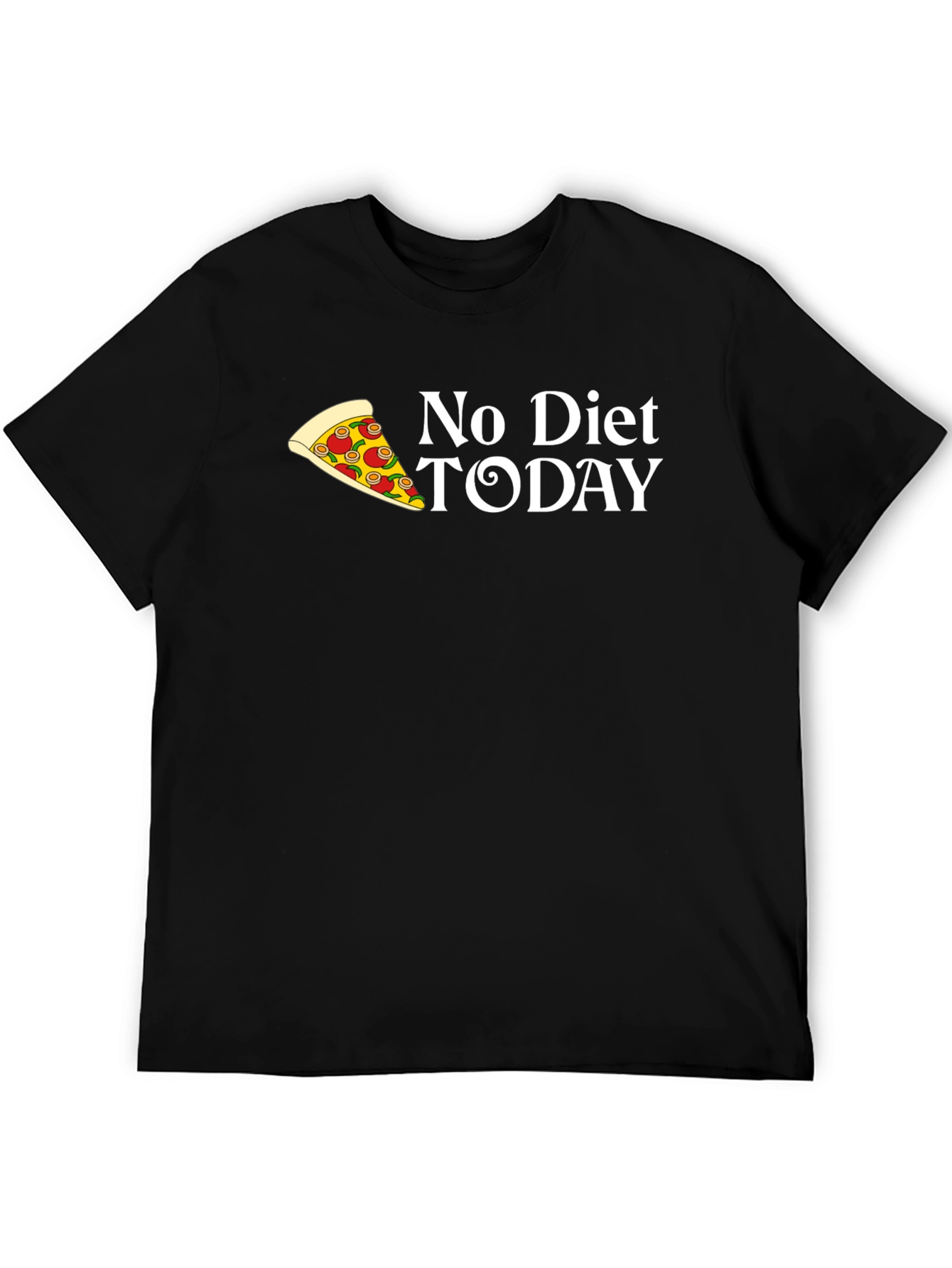 Black No Diet Today Pizza Graphic Tee view 5