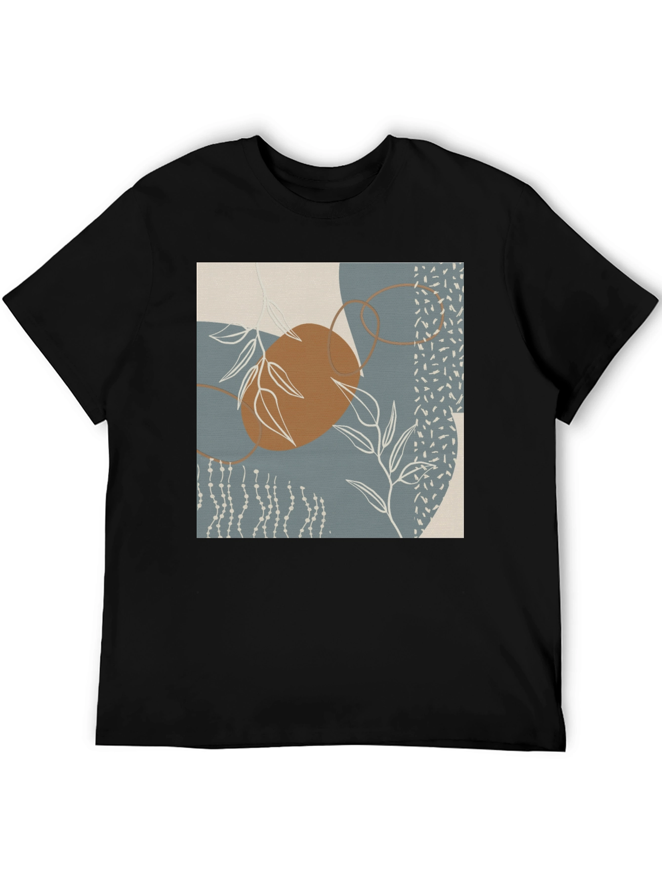 Black Abstract Art Graphic Print T-Shirt view 5