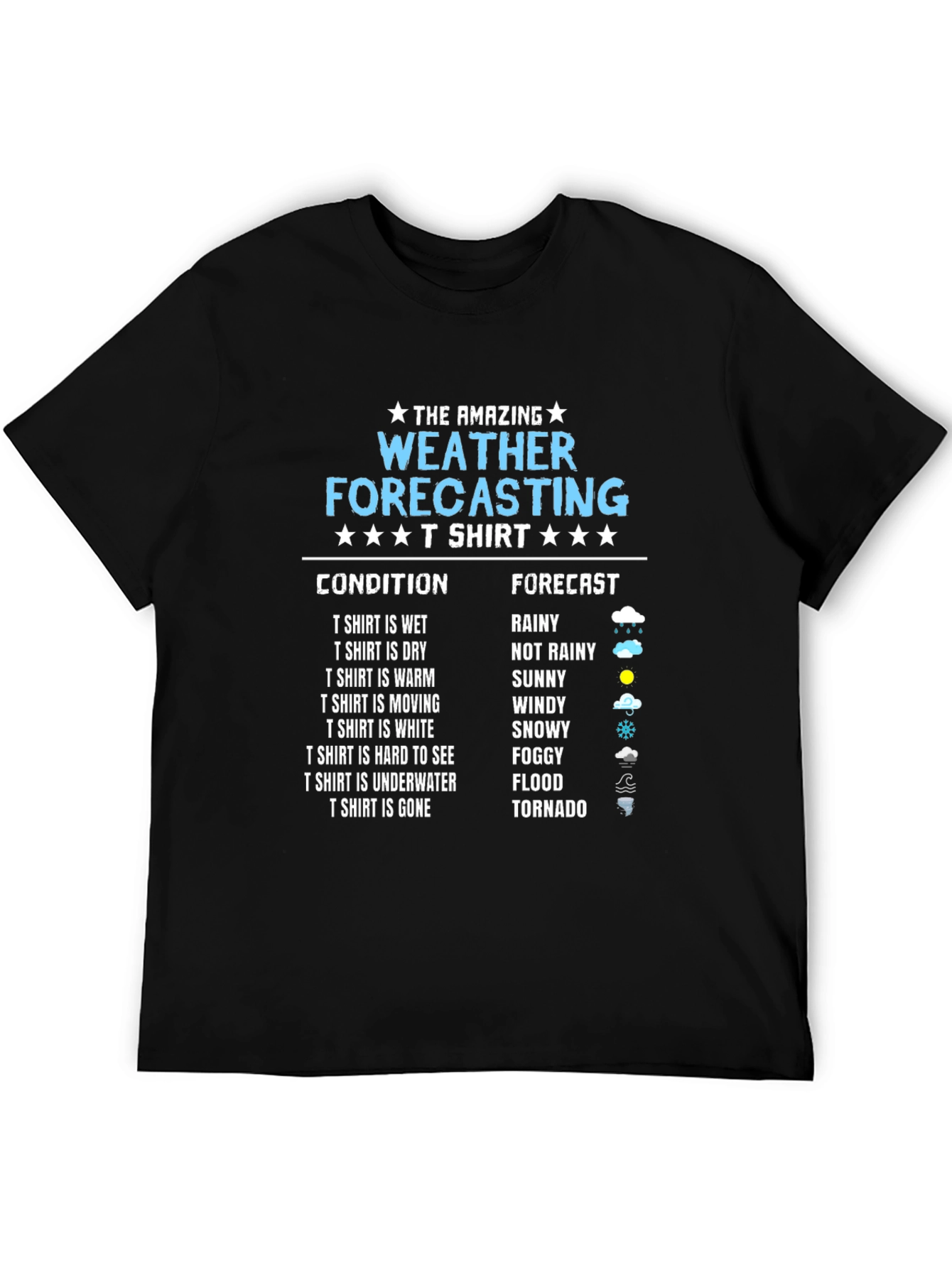 Black Amazing Weather Forecasting T-Shirt view 5