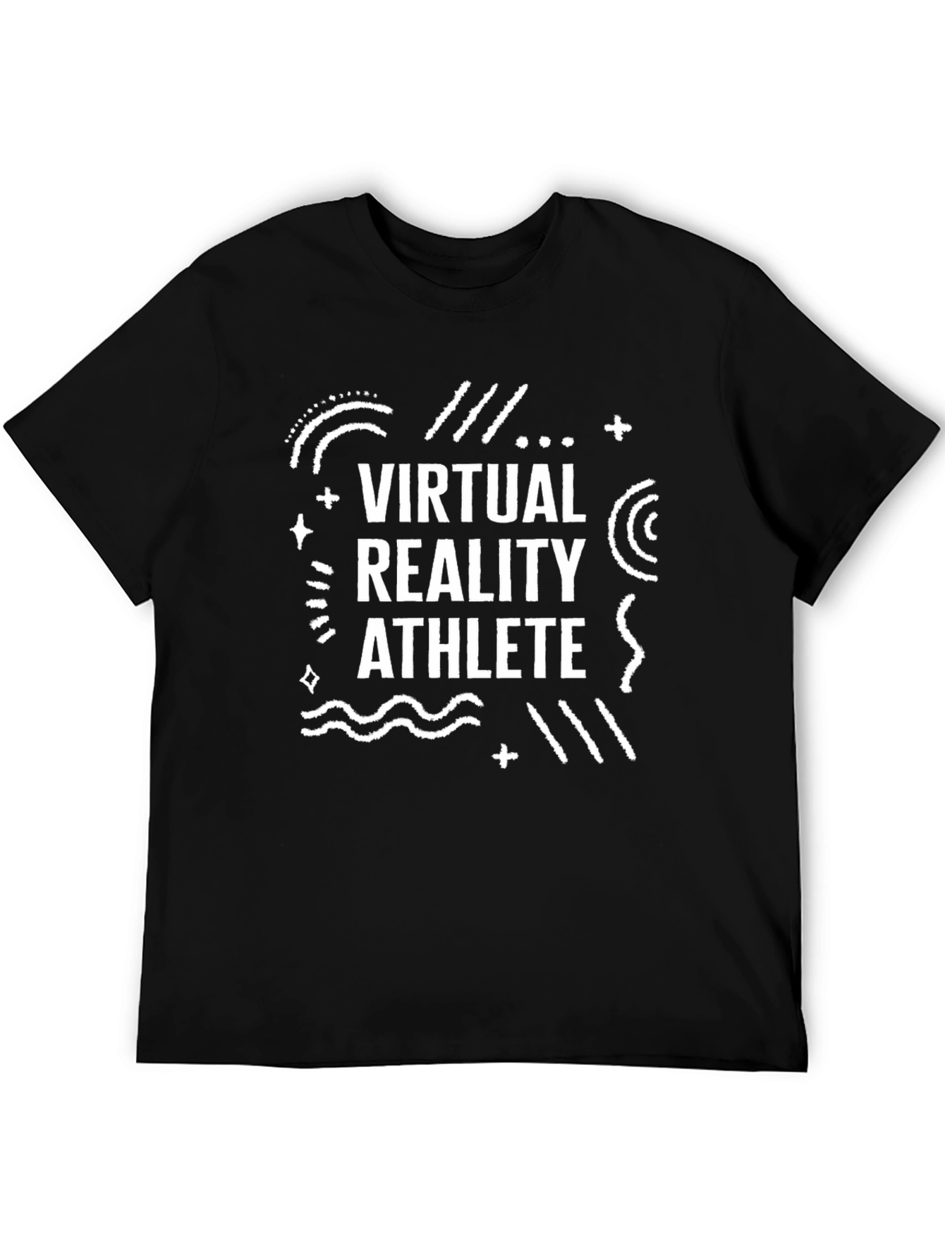 Black Virtual Reality Athlete Graphic Tee - Black Cotton T-Shirt view 5