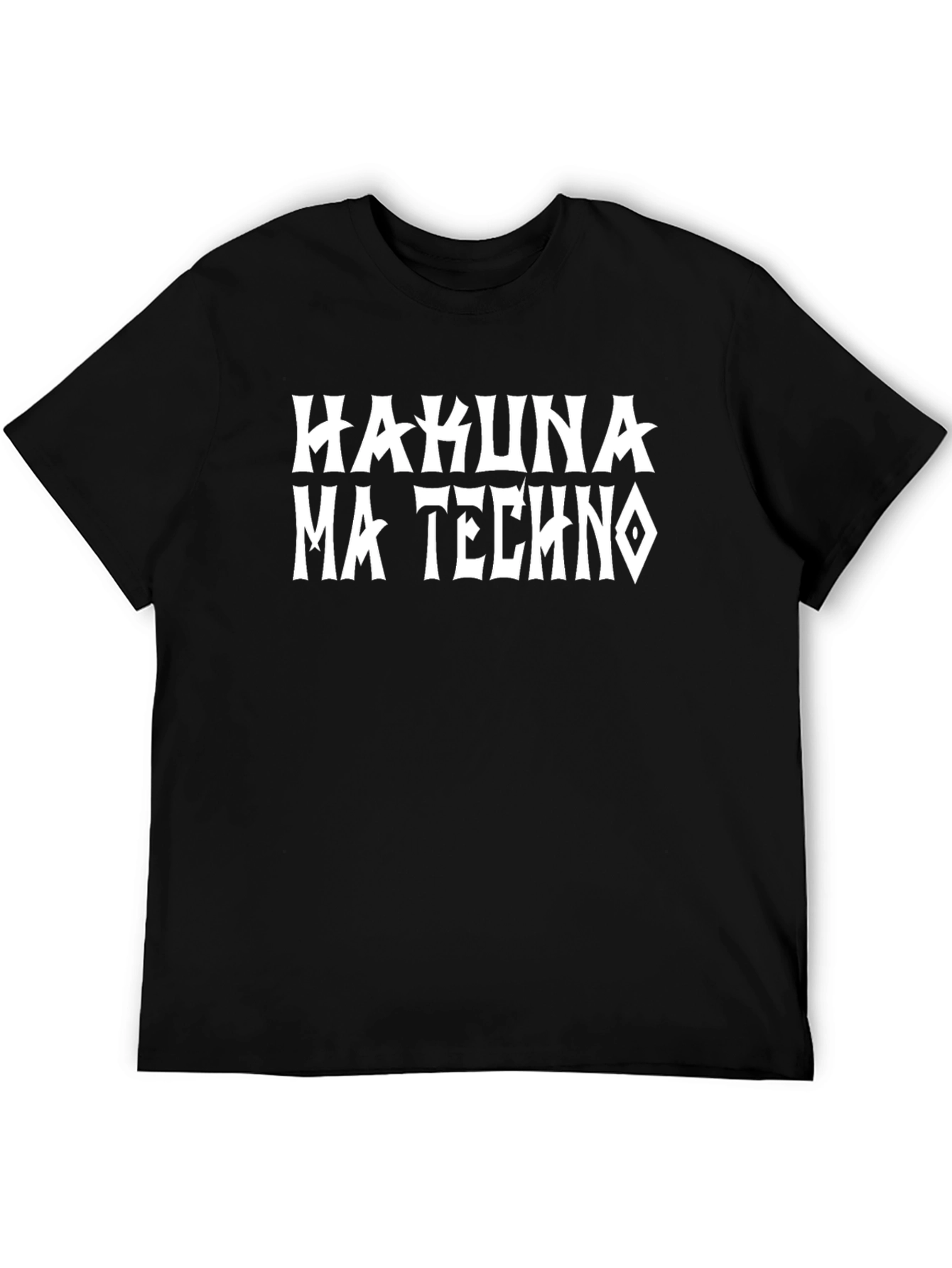 Black Hakuna Ma Techno Black T-Shirt - Trendy Graphic Tee view 5