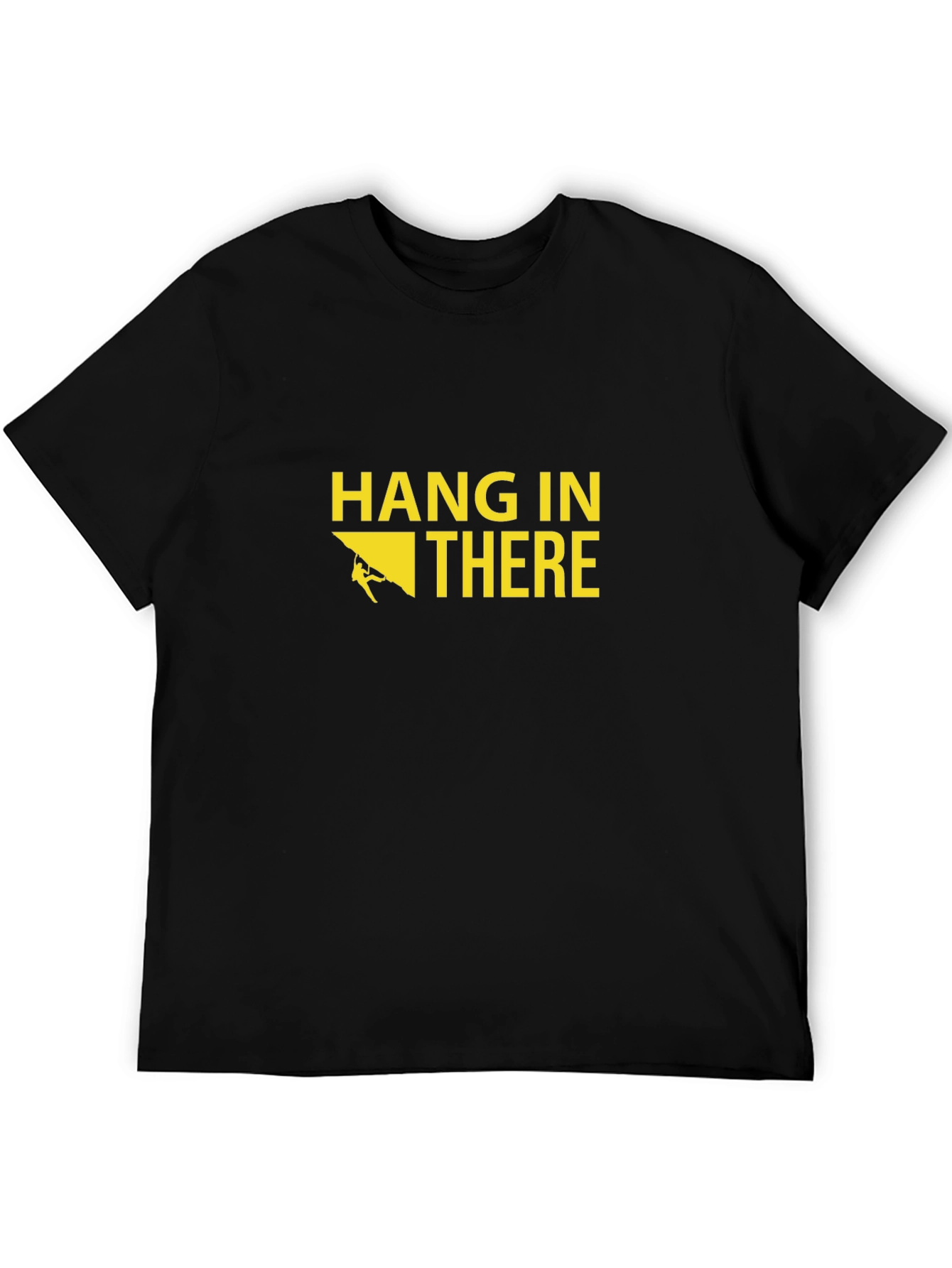 Black Hang In There Graphic Tee - Rock Climbing Design view 5