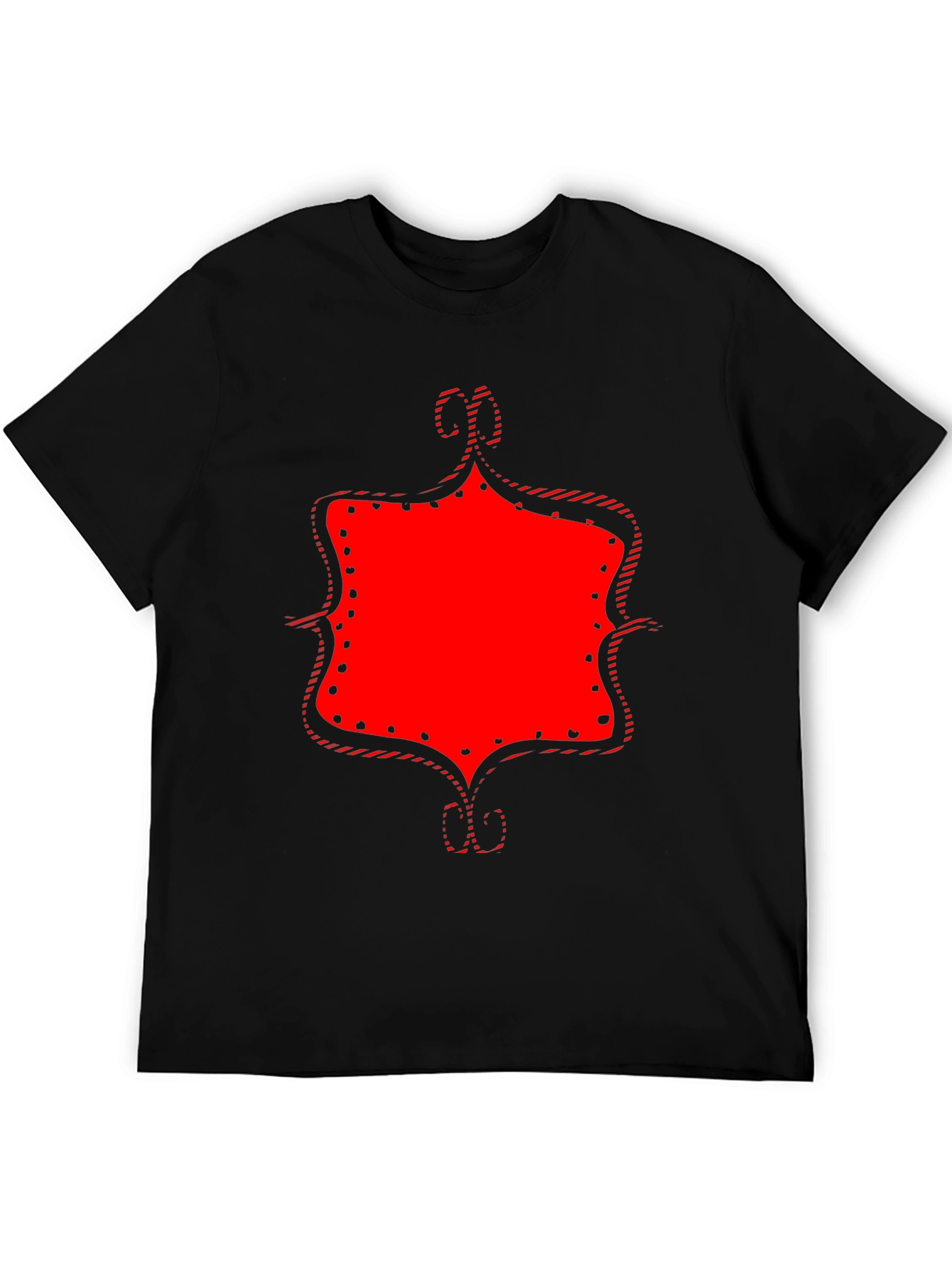 Black Statement Graphic Tee - Bold Red Design on Black view 5