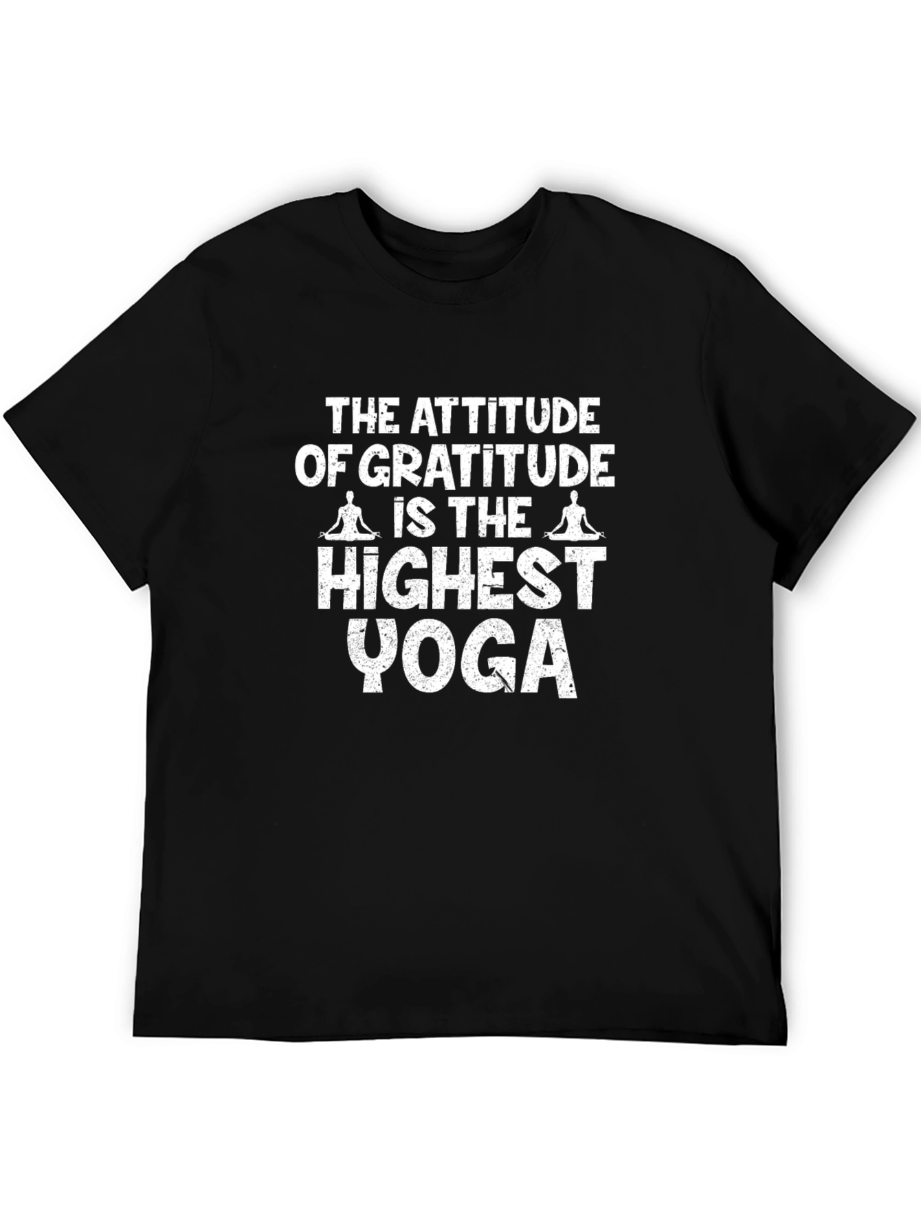 Black Gratitude Yoga T-Shirt - Meditation Tee view 5