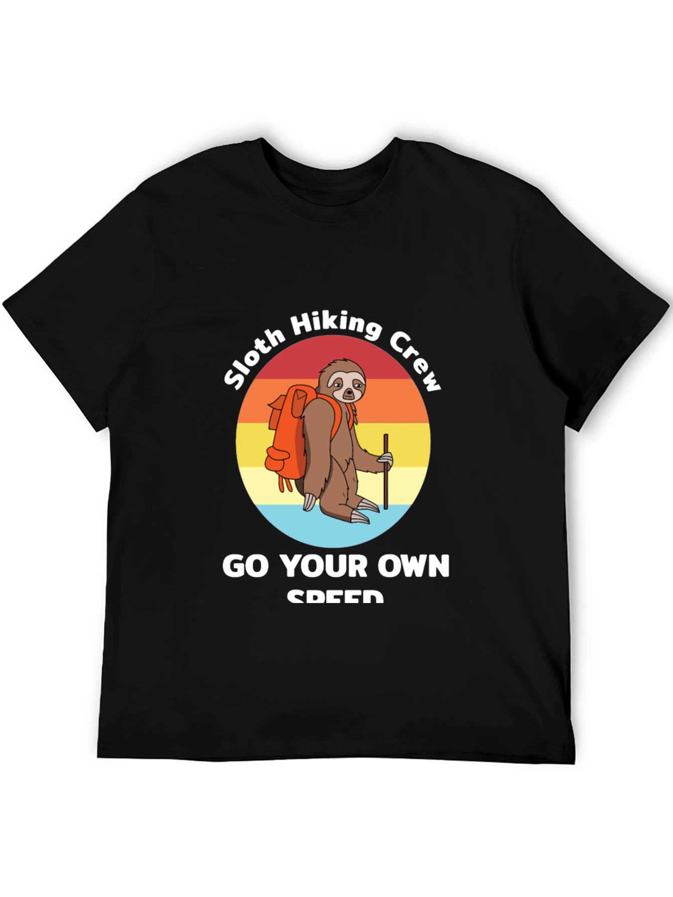 Black Sloth Hiking Crew T-Shirt: Go Your Own Speed! view 5