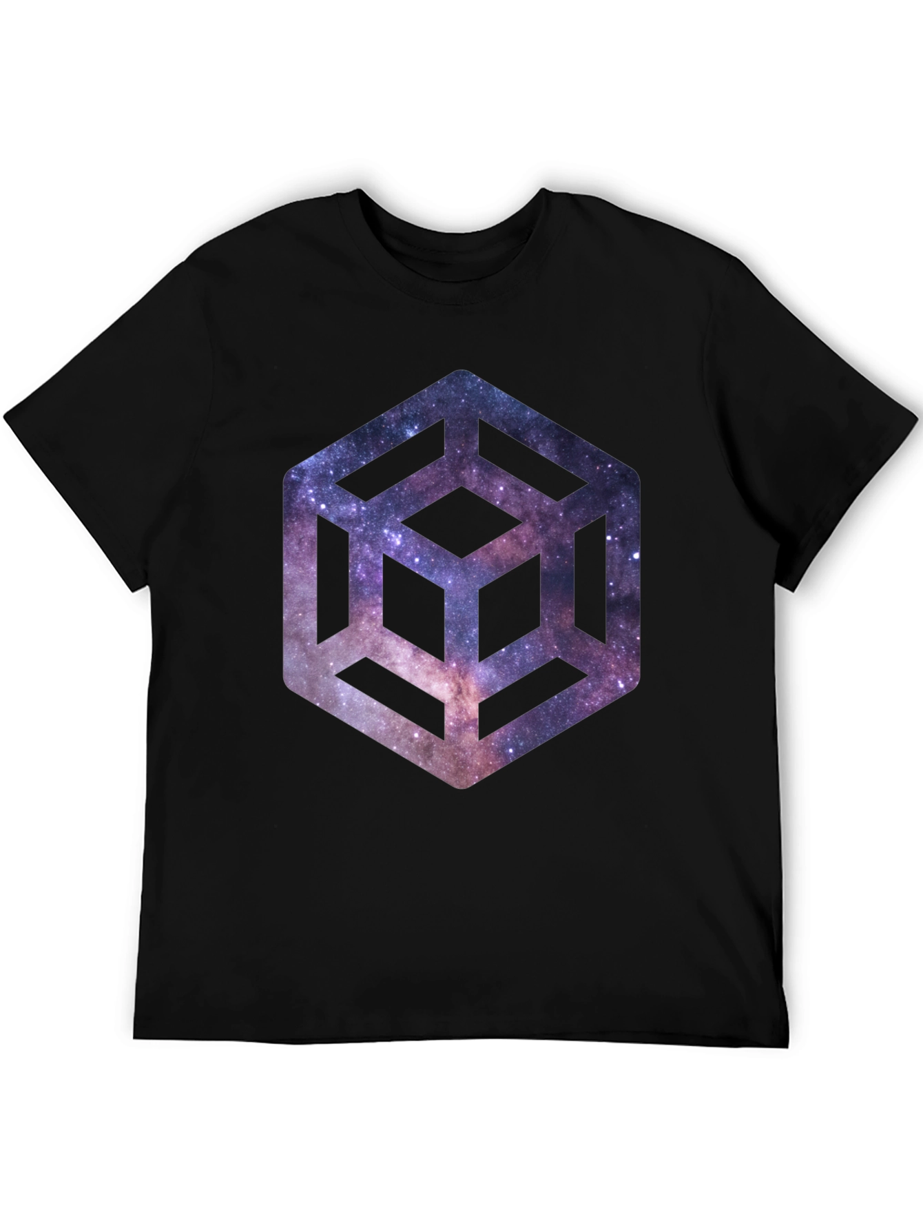 Black Galaxy Cube Black T-Shirt view 5
