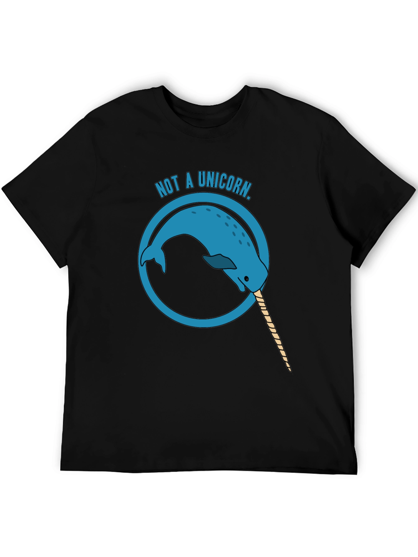 Black Not a Unicorn - Narwhal Graphic Tee - Men's Black T-Shirt view 5