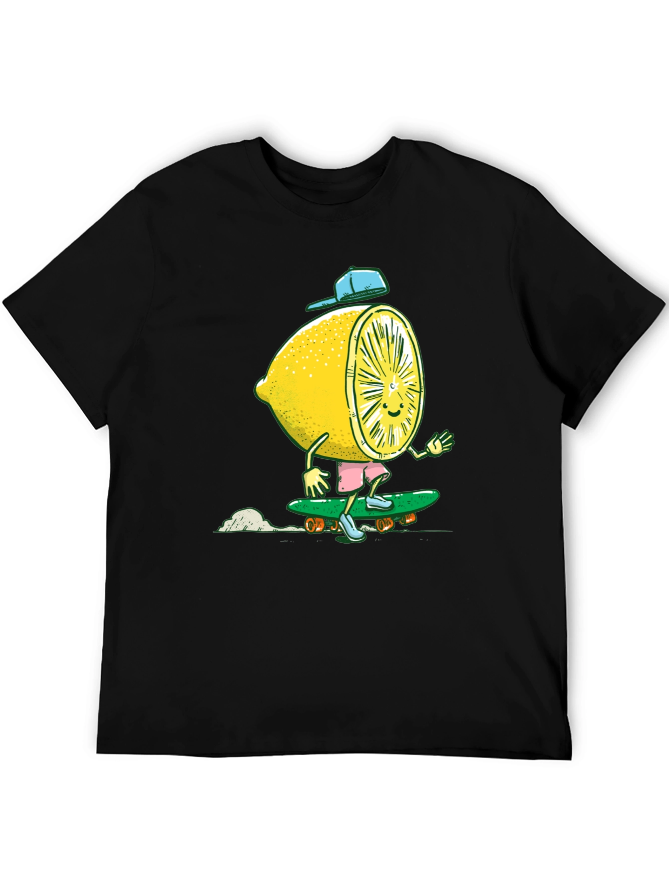 Black Lemon Skateboarder Graphic Tee - Cool Summer Style view 5
