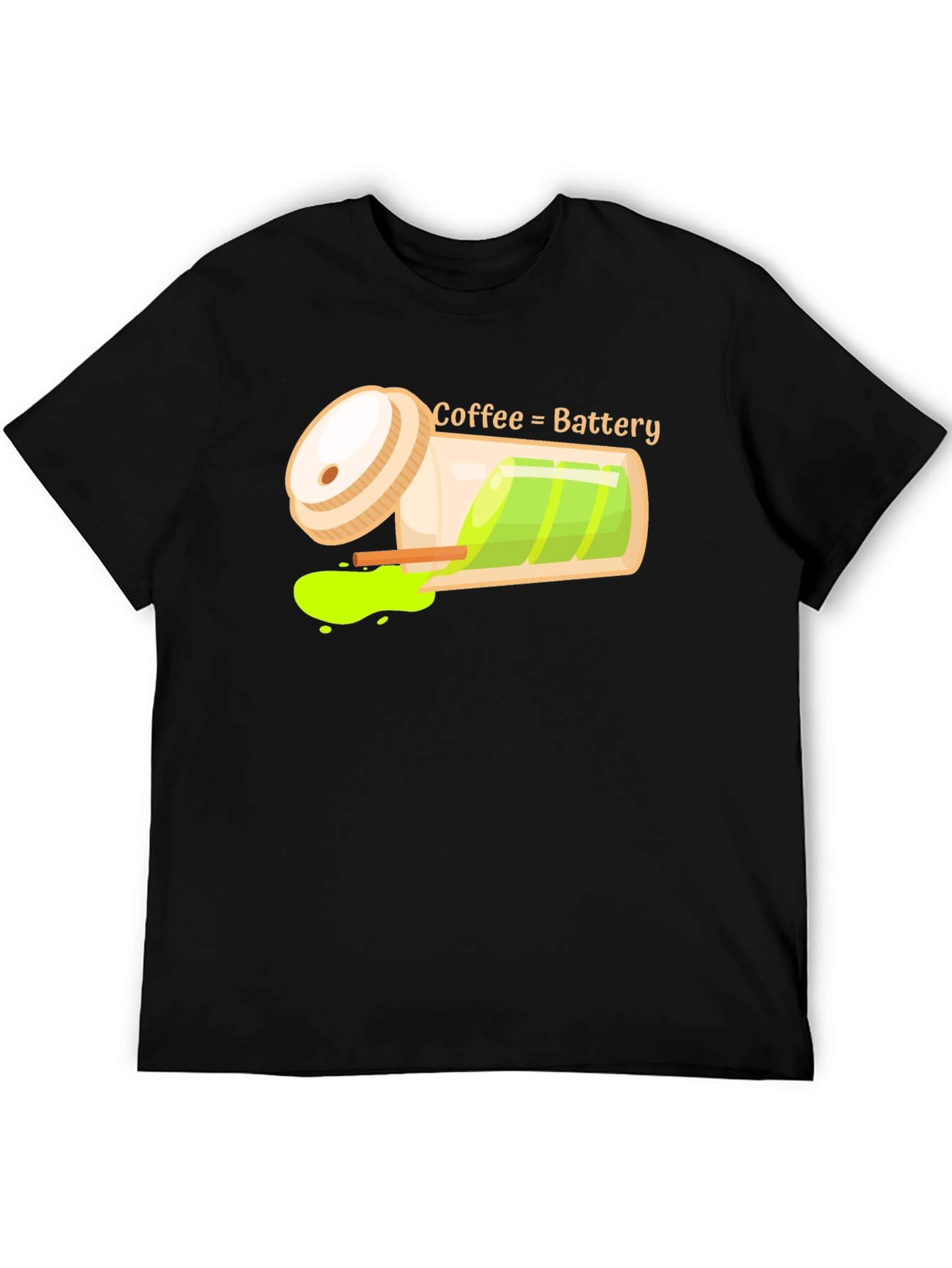 Black Coffee Battery Graphic T-Shirt - Recharge Your Day! view 5