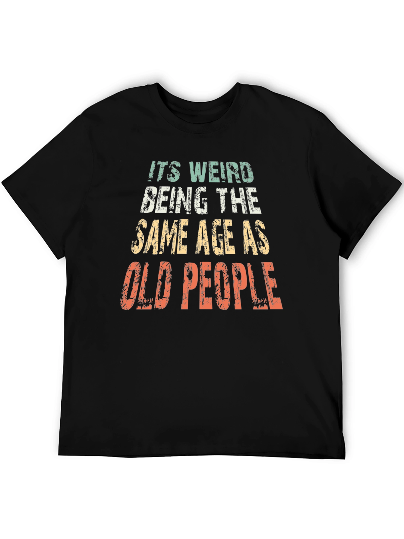 Black Funny "Old People" Graphic T-Shirt view 5