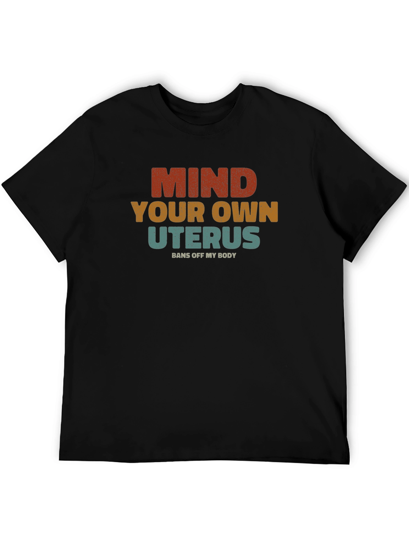 Black Mind Your Own Uterus Graphic T-Shirt view 5