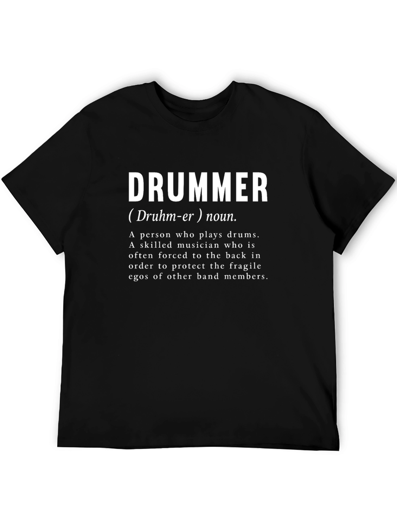 Black Drummer Definition T-Shirt - Musician Humor Tee view 5