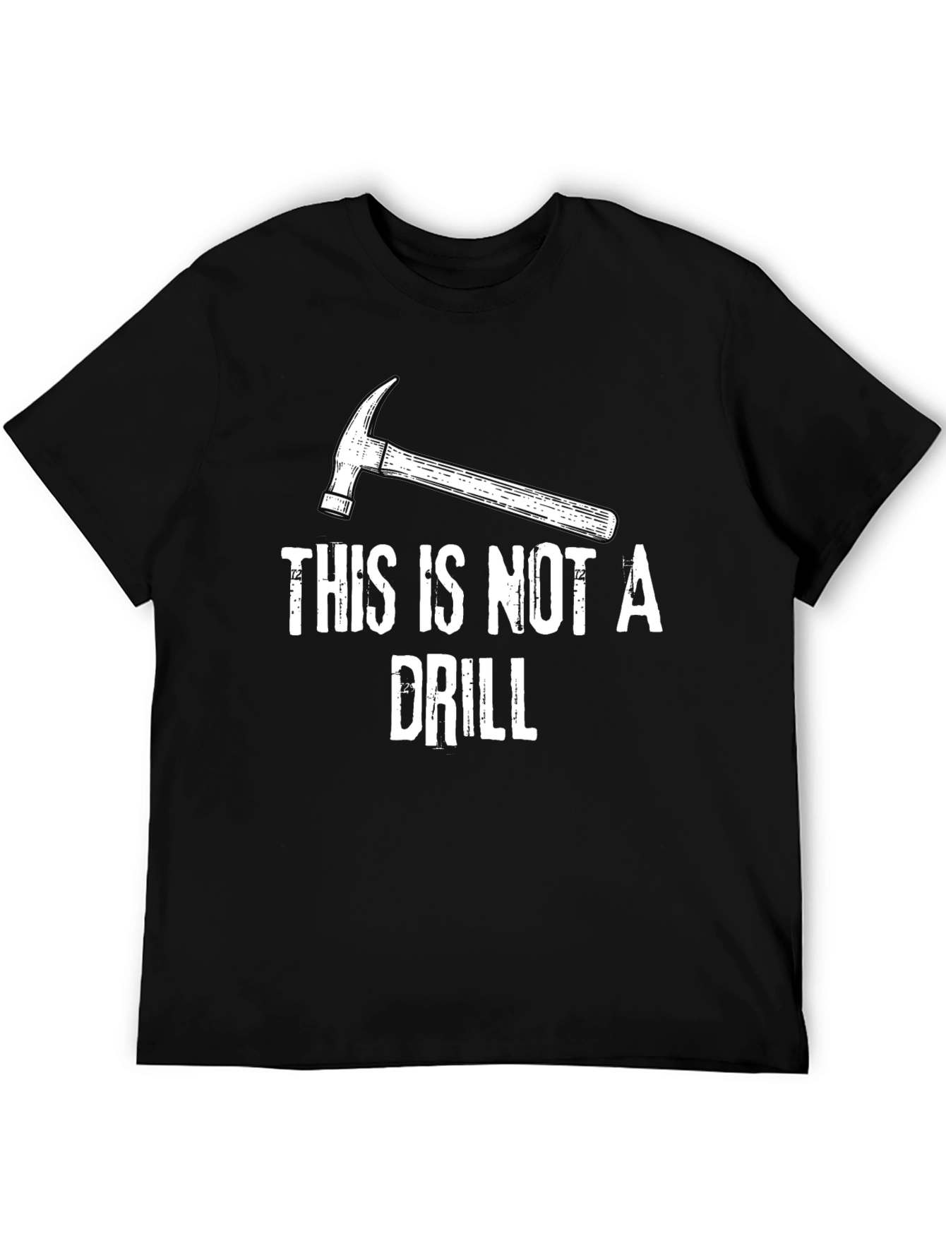 Black This Is Not A Drill Hammer Graphic T-Shirt view 5