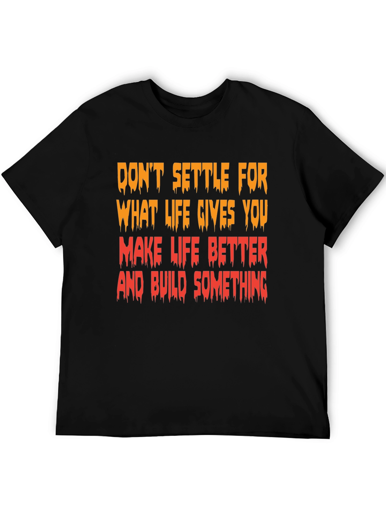 Black Motivational Graphic T-Shirt - "Make Life Better" view 5