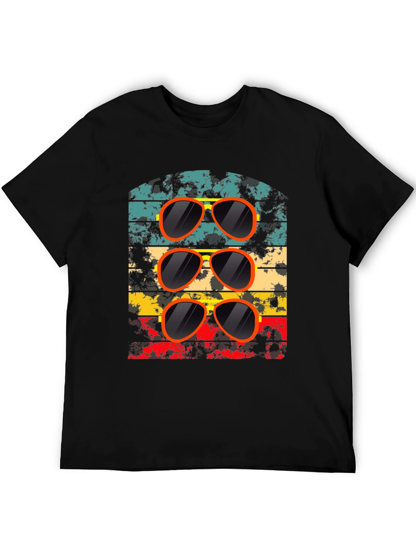 Black Retro Sunglasses T-Shirt - Cool Vintage Design view 5