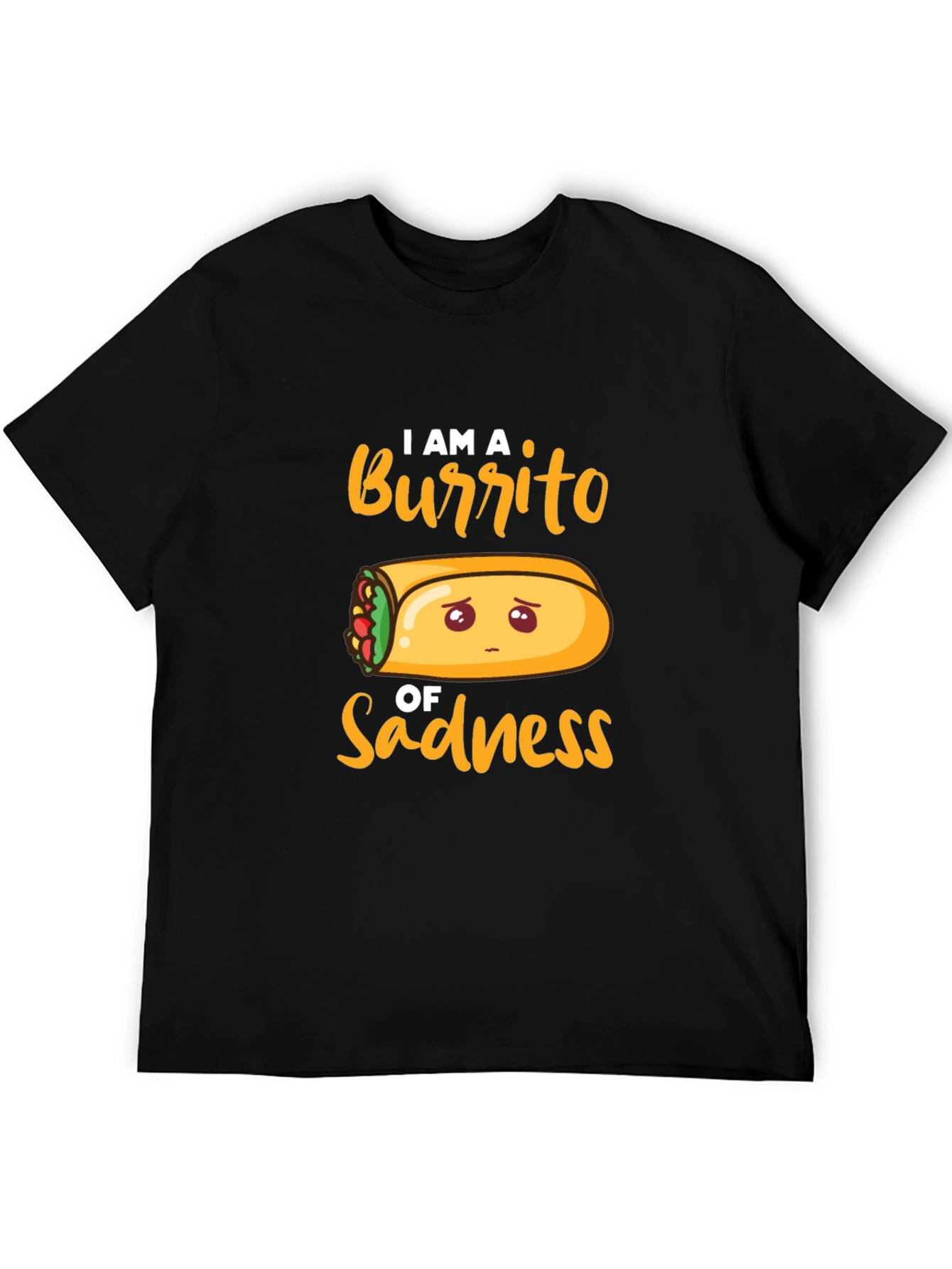 Black Sad Burrito Graphic T-Shirt - Unisex Cotton Tee view 5