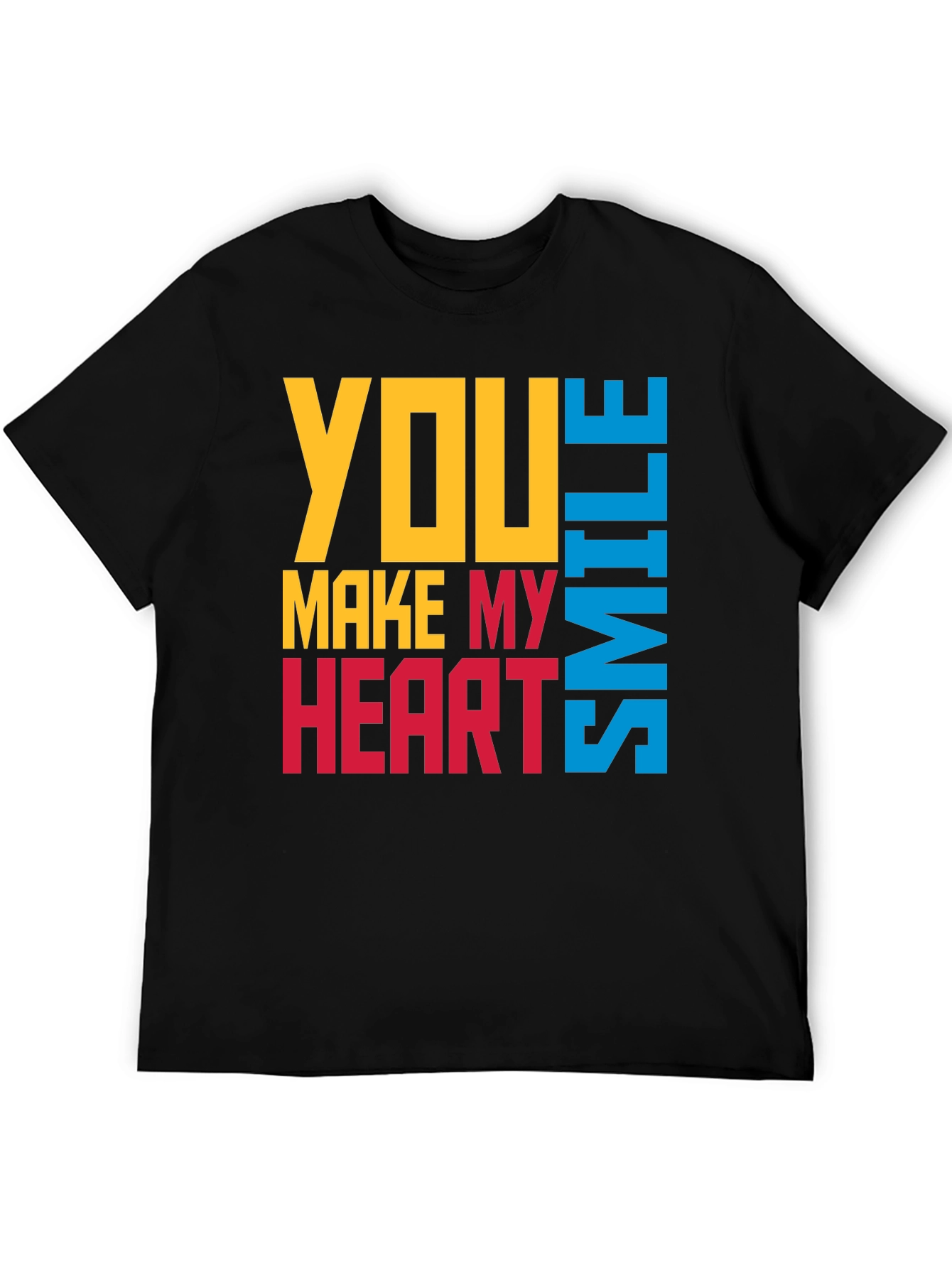 Black You Make My Heart Smile Graphic T-Shirt view 5