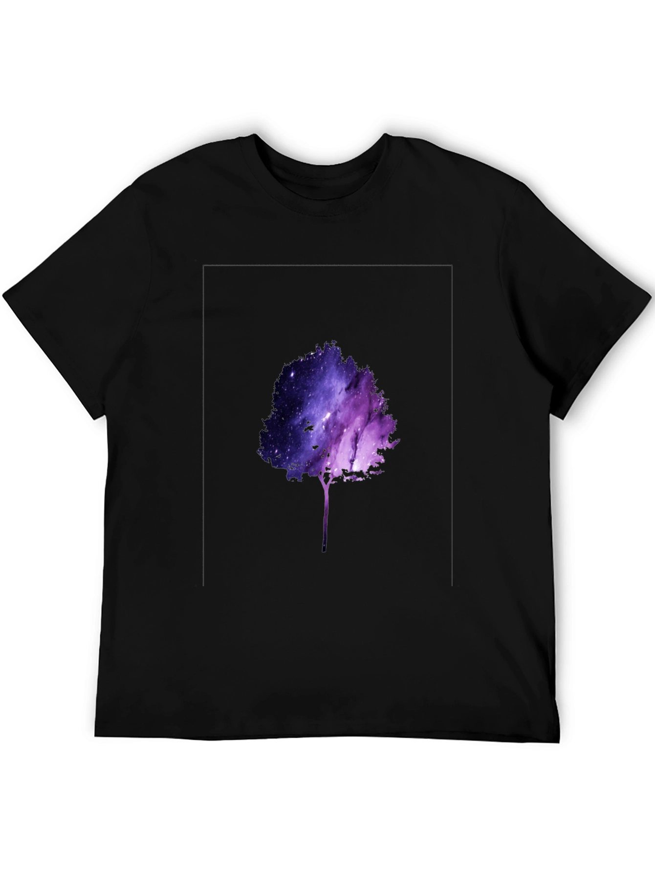 Black Galaxy Tree Graphic Black T-Shirt view 5
