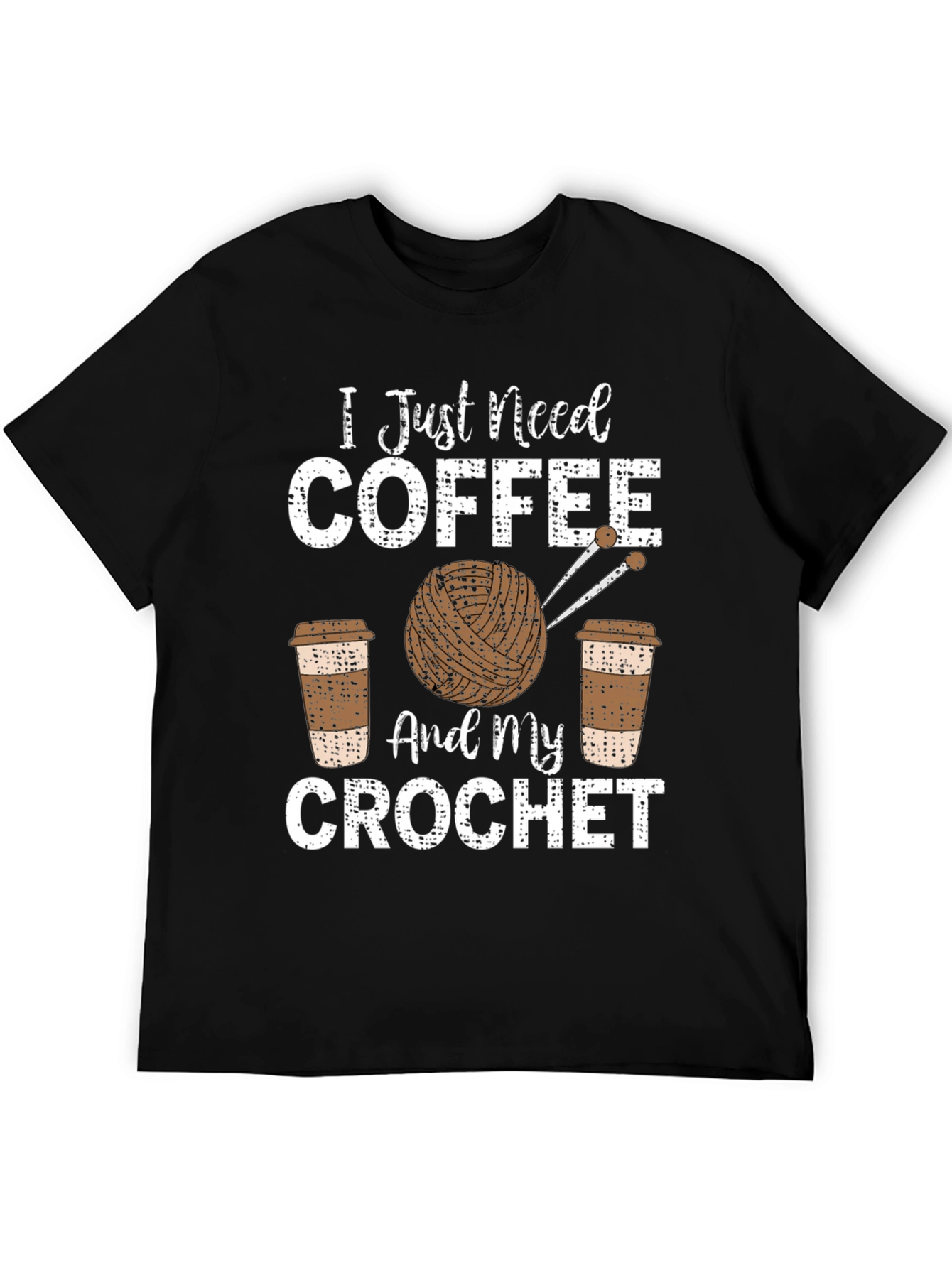 Black Coffee and Crochet T-Shirt - Hobby Lover's Tee view 5