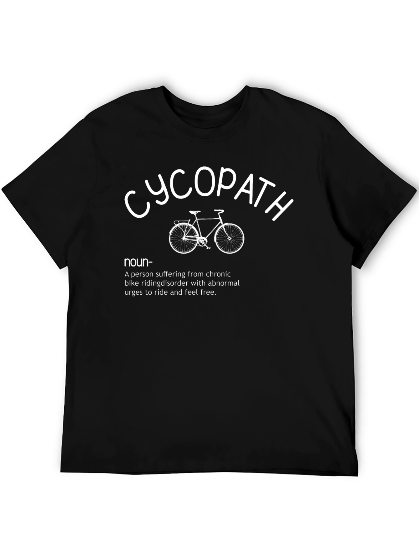 Black Cycopath T-Shirt - Funny Cycling Humor Tee view 5