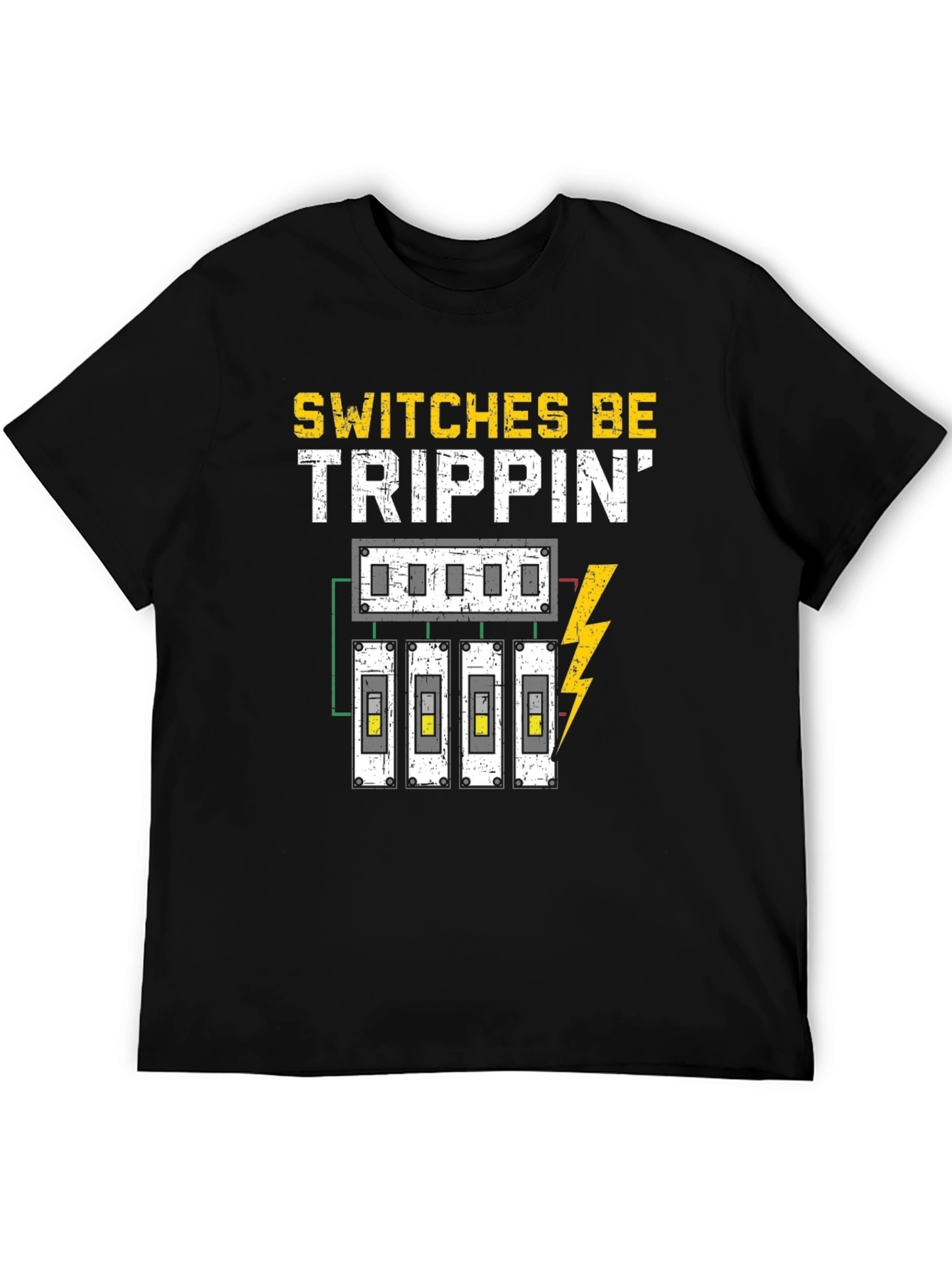 Black Switches Be Trippin' Funny Electrician T-Shirt view 5