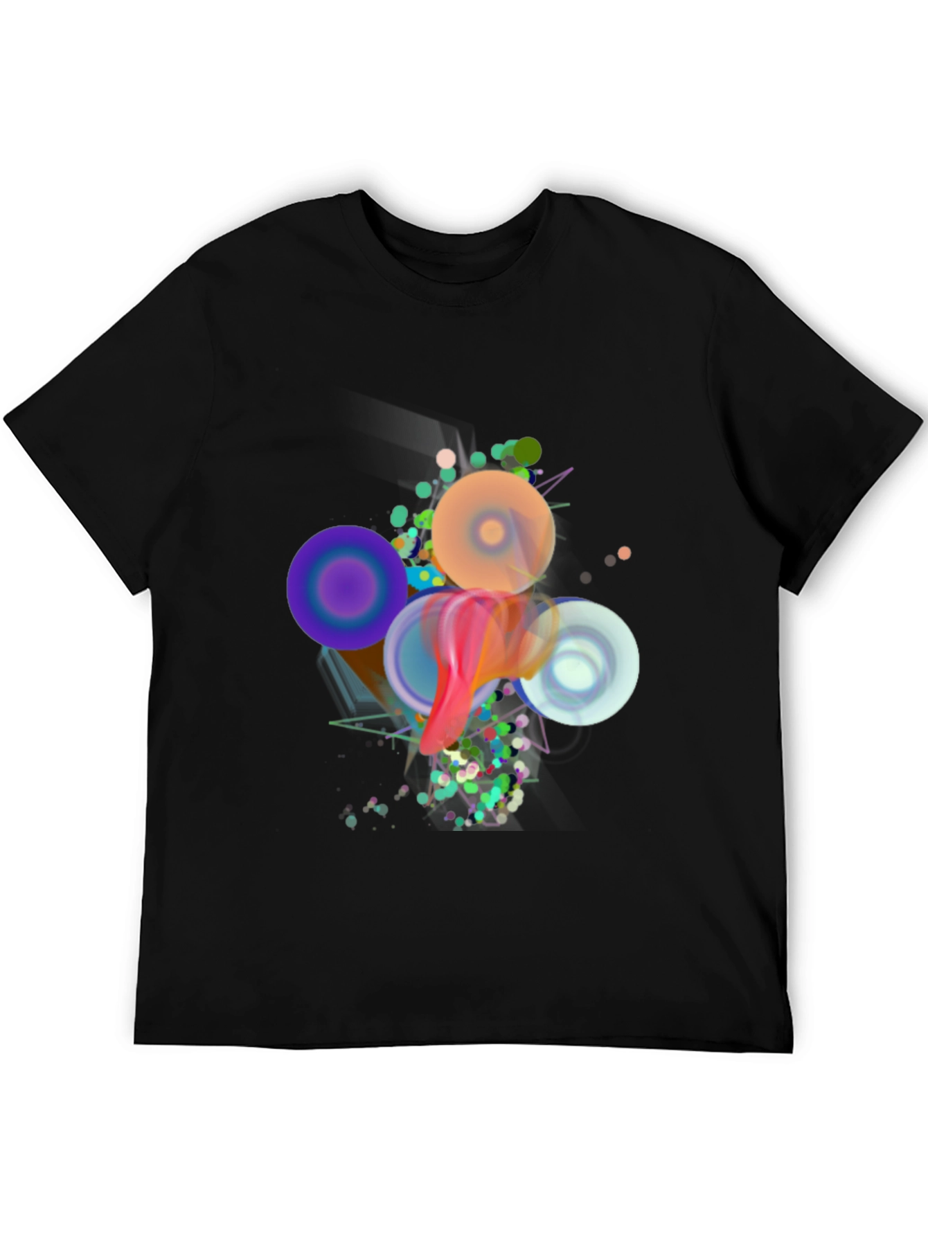 Black Abstract Art Black T-Shirt view 5