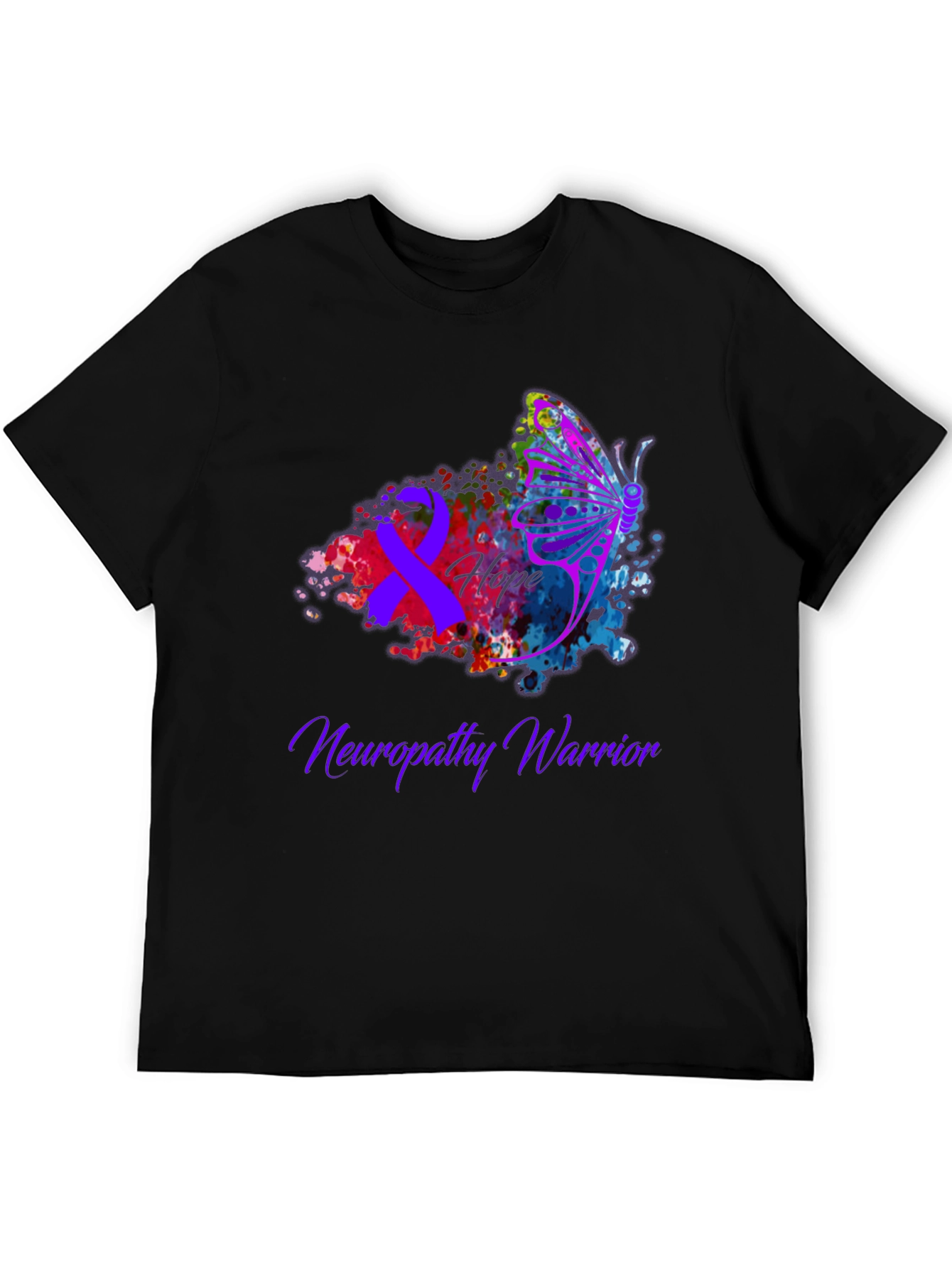 Neuropathy Warrior Butterfly Hope Awareness T-Shirt - 5