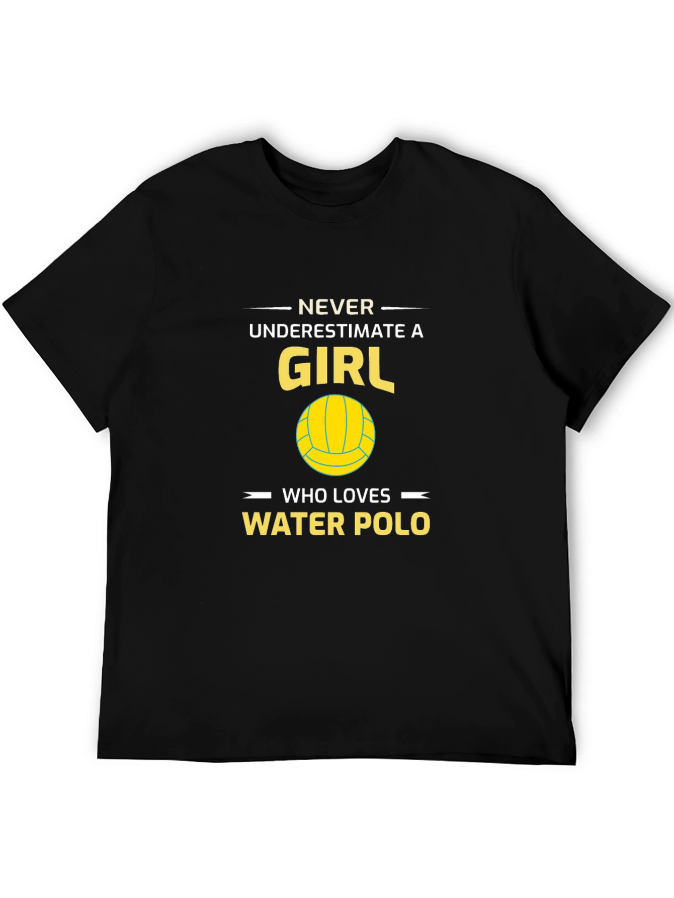 Black Water Polo Girl T-Shirt - Never Underestimate view 5
