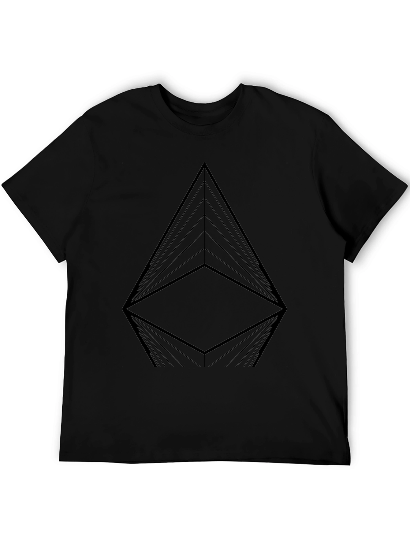 Black Geometric Black T-Shirt view 5