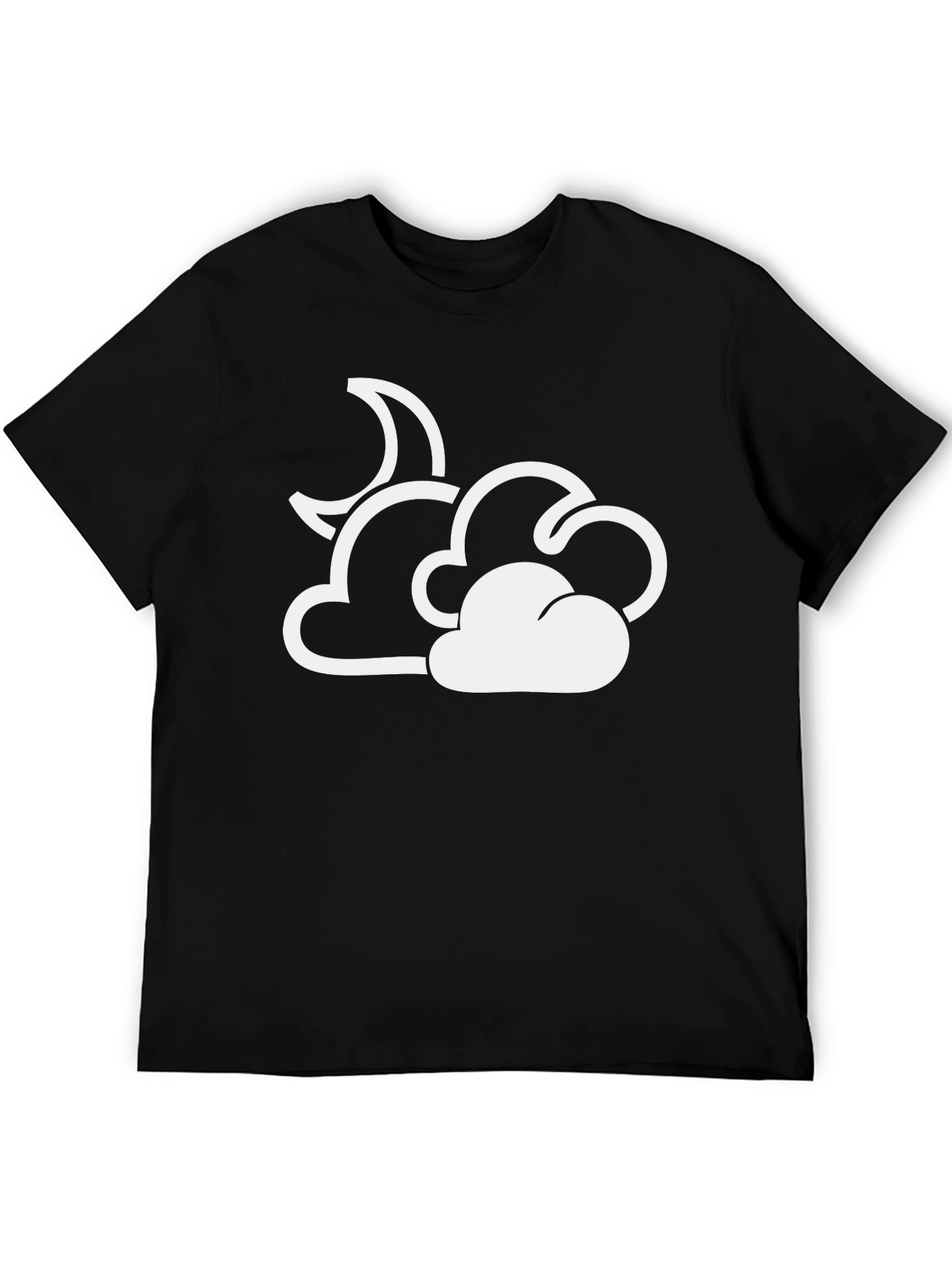 Black Cloud Moon Graphic T-Shirt - Black Cotton Blend view 5